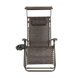Front view of the 26-inch Brown Jacquard Zero Gravity Chair.