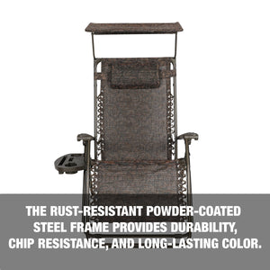 The rust-resistant powder-coated steel frame provides durability, chip resistance, and long-lasting color.