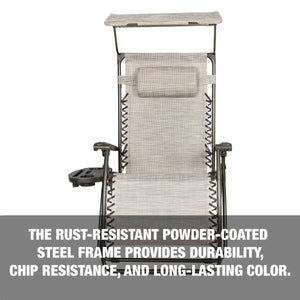 The rust-resistant powder coated steel frame provides durability, chip resistance, and long-lasting color.