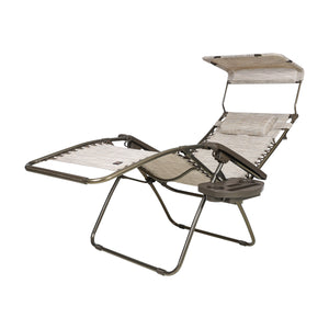 Angled view of a reclined 30-inch gravity free chair.