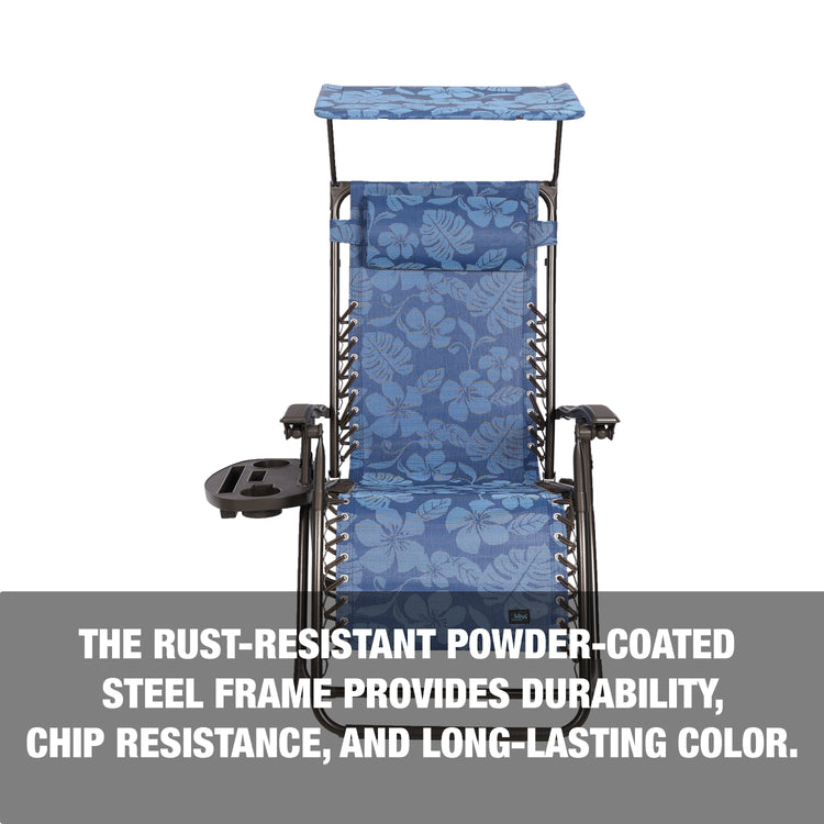 The rust-resistant powder coated steel frame provides durability, chip resistance, and long-lasting color.