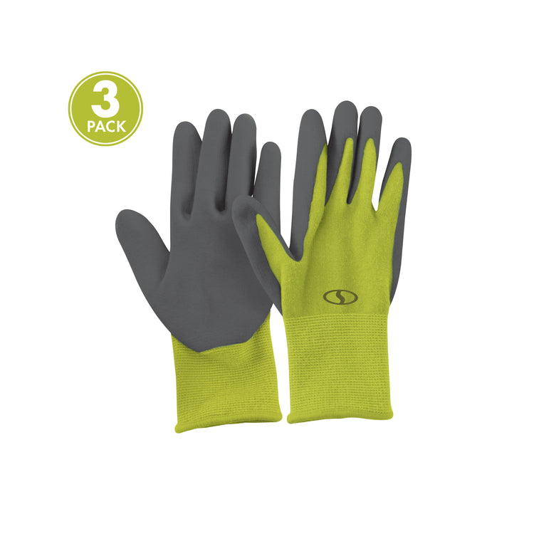 joe's gardening gloves Sun Joe GGNP-S3-SJG Nitrile-Palm Reusable/Washable Gloves for Gardenin