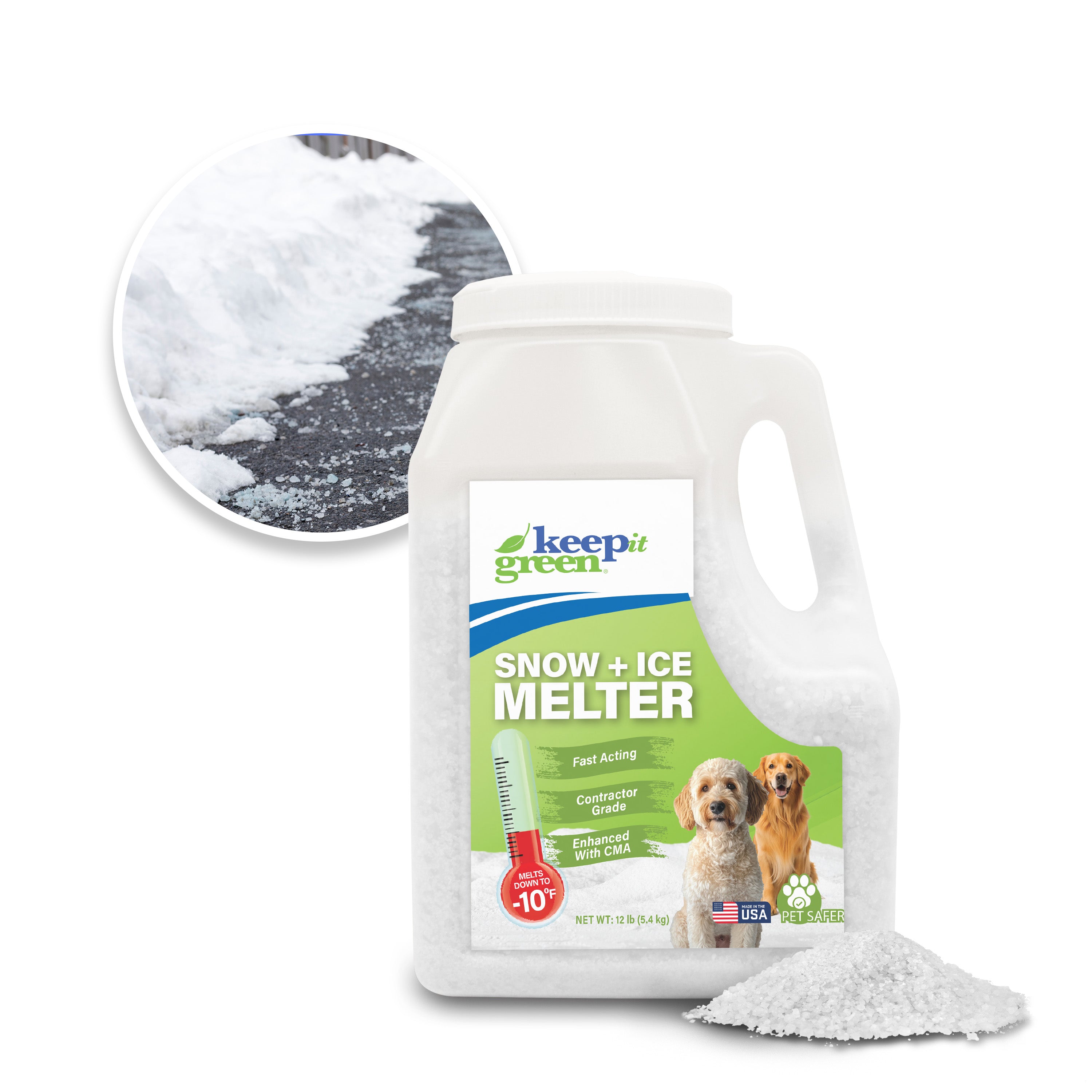 Keep it Green Pet-Safer Ice and Snow Melt and Deicer | 12 Lb. Bag