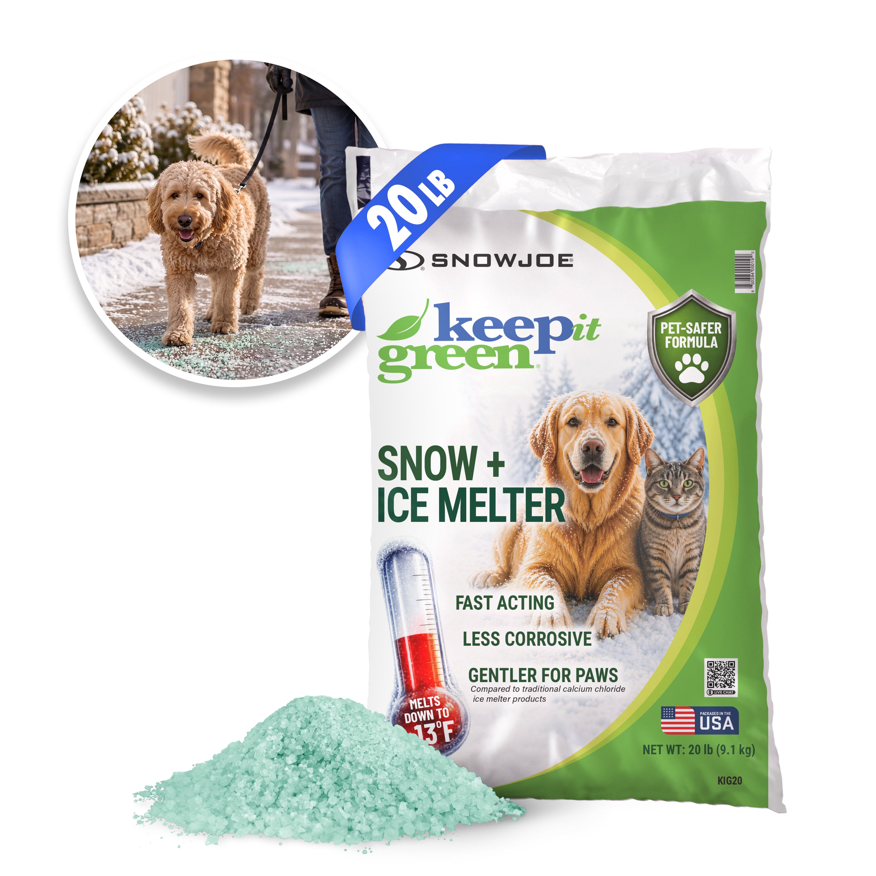 Keep it Green Pet-Safer Ice and Snow Melt and Deicer | 20 Lb. Bag
