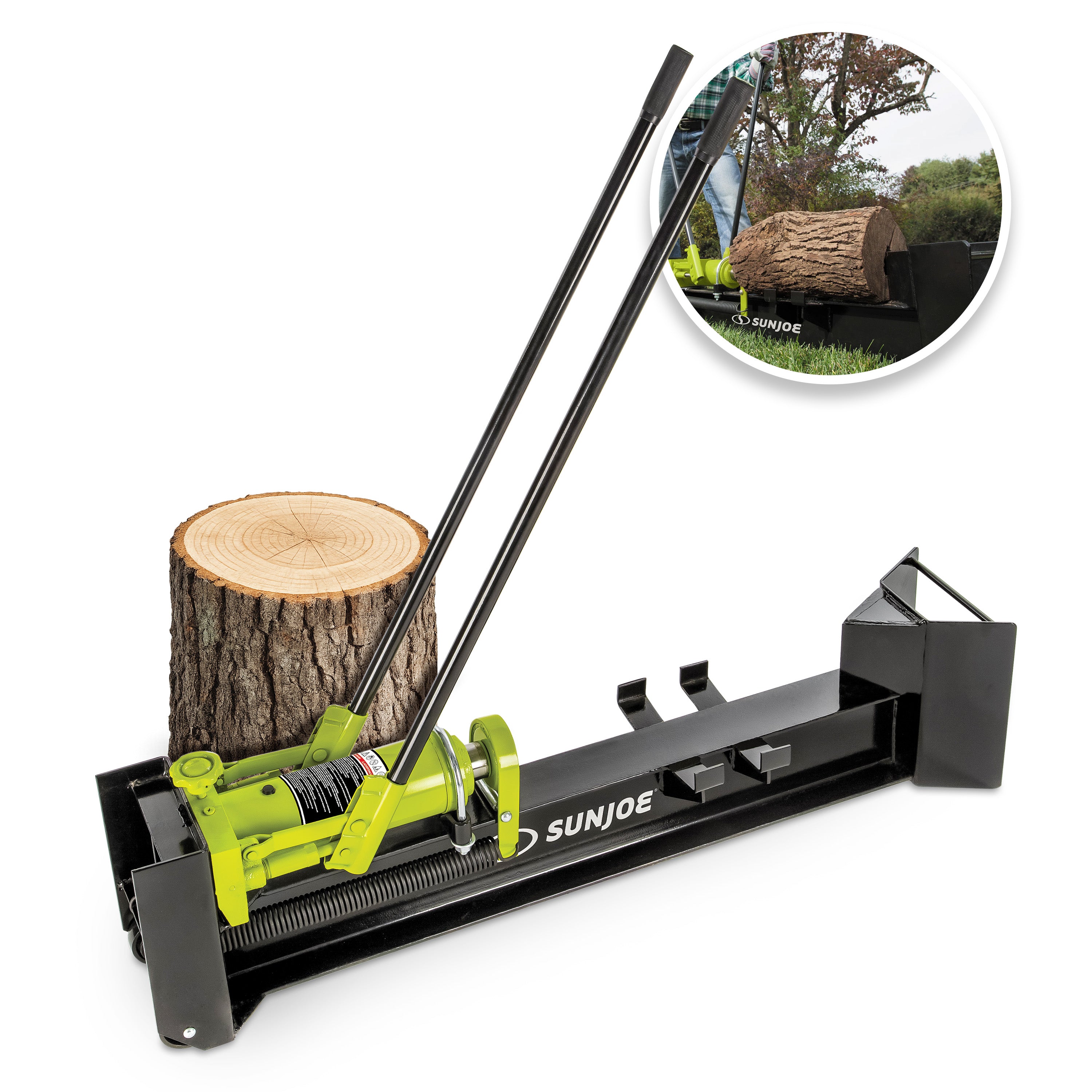 Sun Joe Hydraulic Log Splitter W/ Wheels | 10-Ton | For Logs Up to 18"L x 8"W