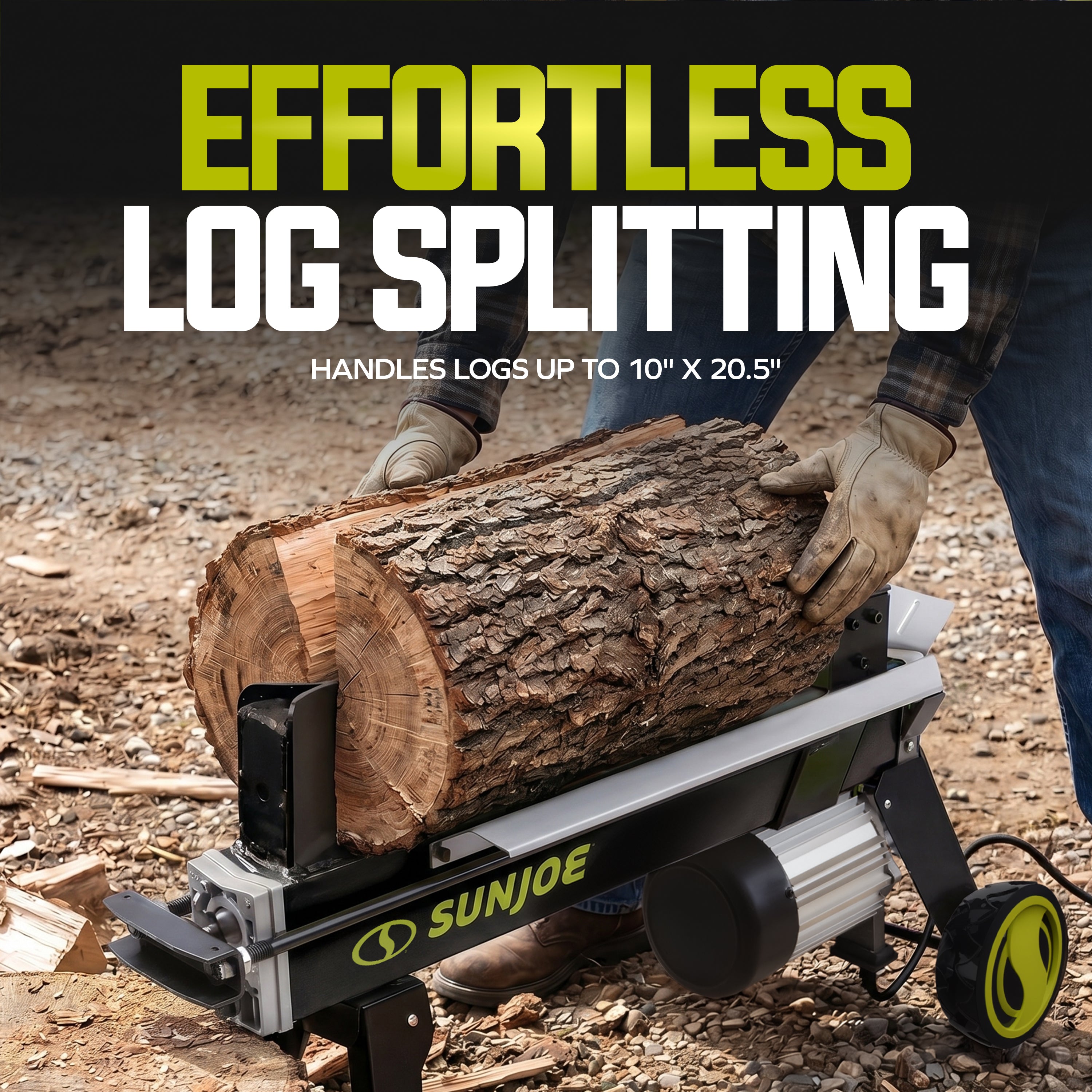 Sun Joe LJ602E Electric Log Splitter | 5-Ton | 15 Amp | Hydraulic Ram