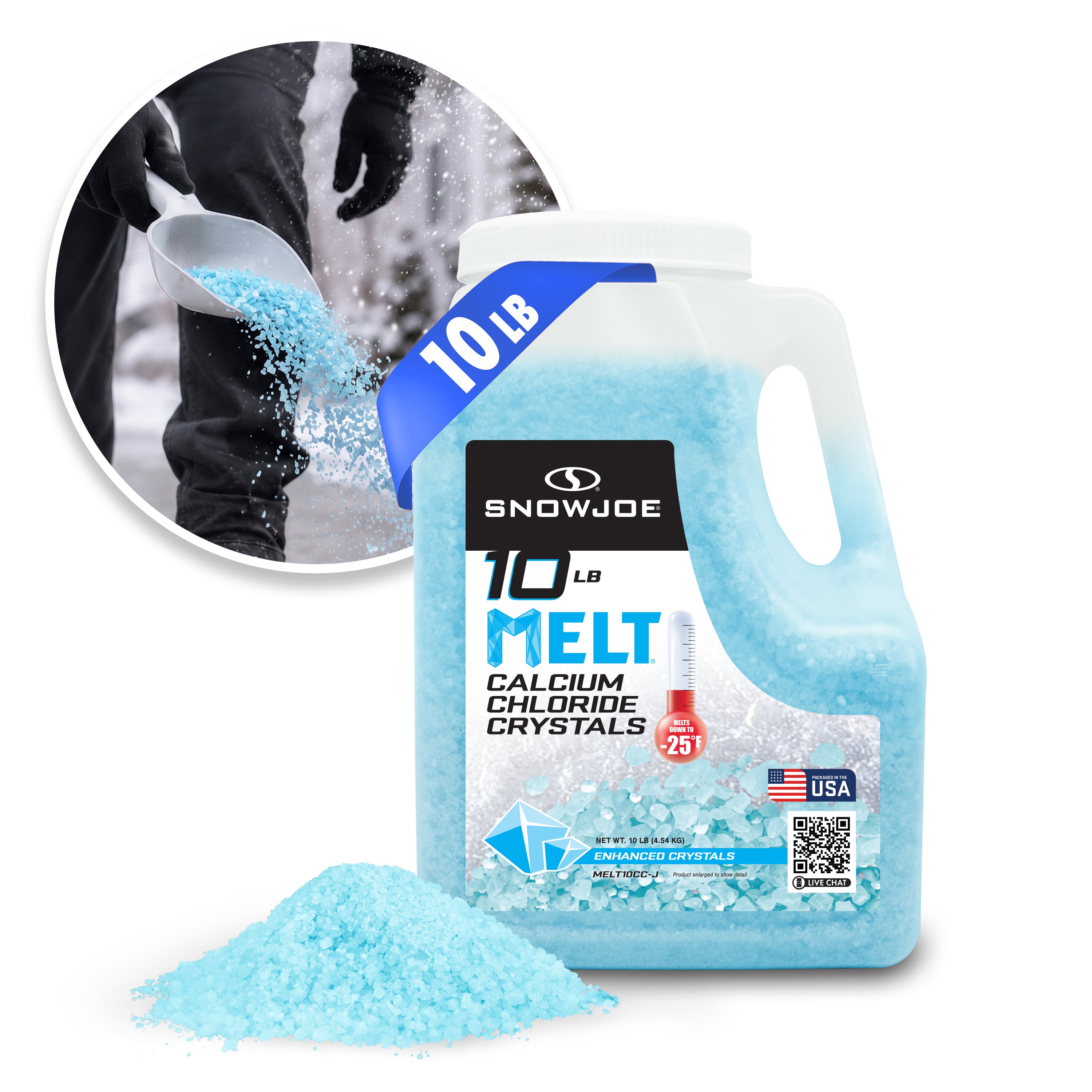 Snow Joe MELT10CC-J Calcium Chloride Crystals Ice Melter | 10-Lbs.