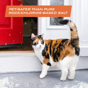 Pet-safer than pure rock or chloride based salt.