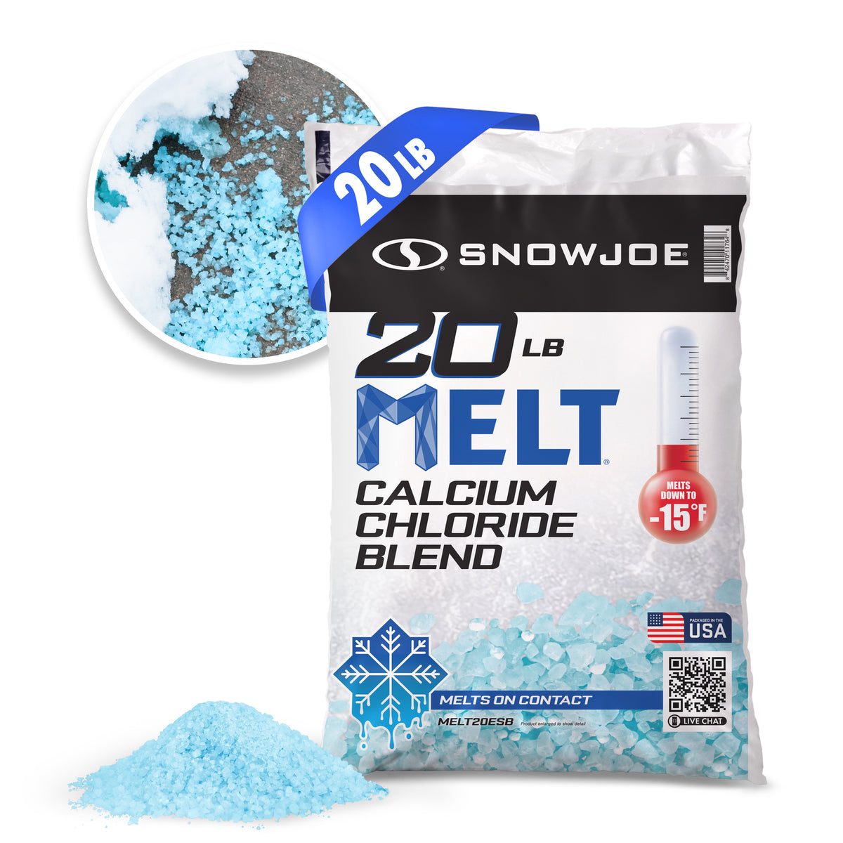 Snow Joe MELT20ESB Calcium Chloride Ice Melt Blend | 20 Lbs.