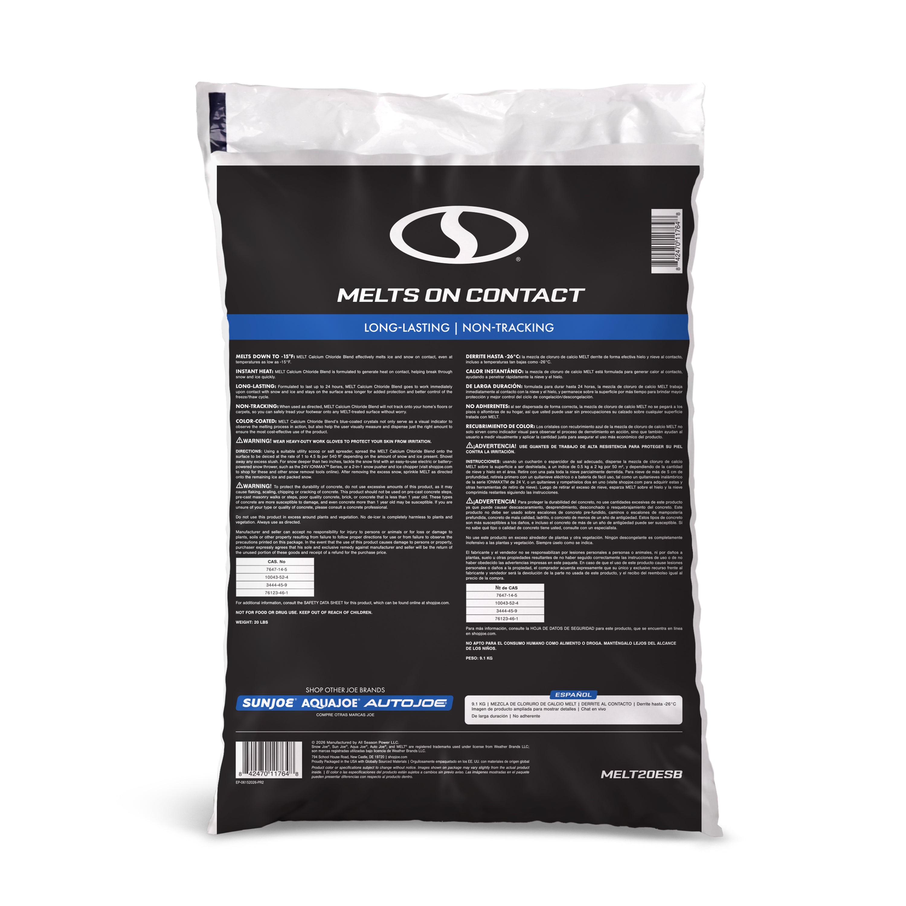 Snow Joe MELT20ESB Calcium Chloride Ice Melt Blend | 20 Lbs.