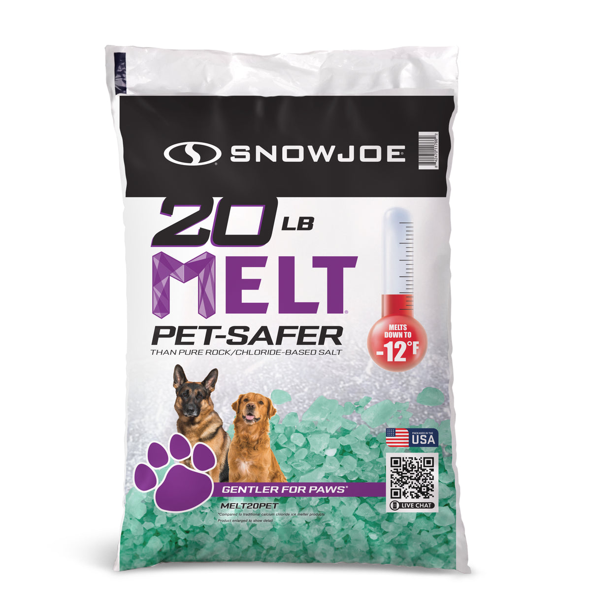 Snow Joe Pet-Safer Blend Premium Ice Melt | 20 Lb. Bag | Melts Down To -12°F