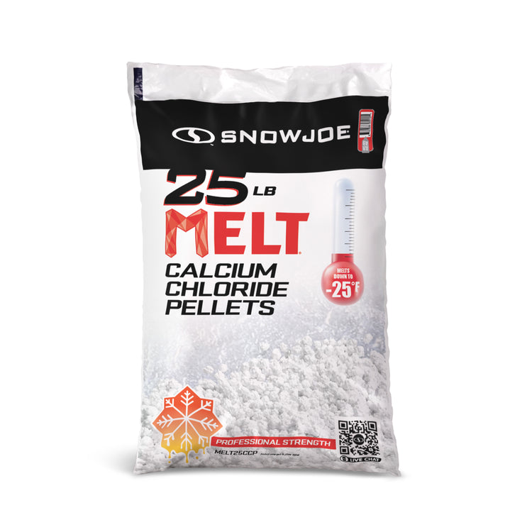 MELT25CCP snow joe calcium chloride pellets packaging