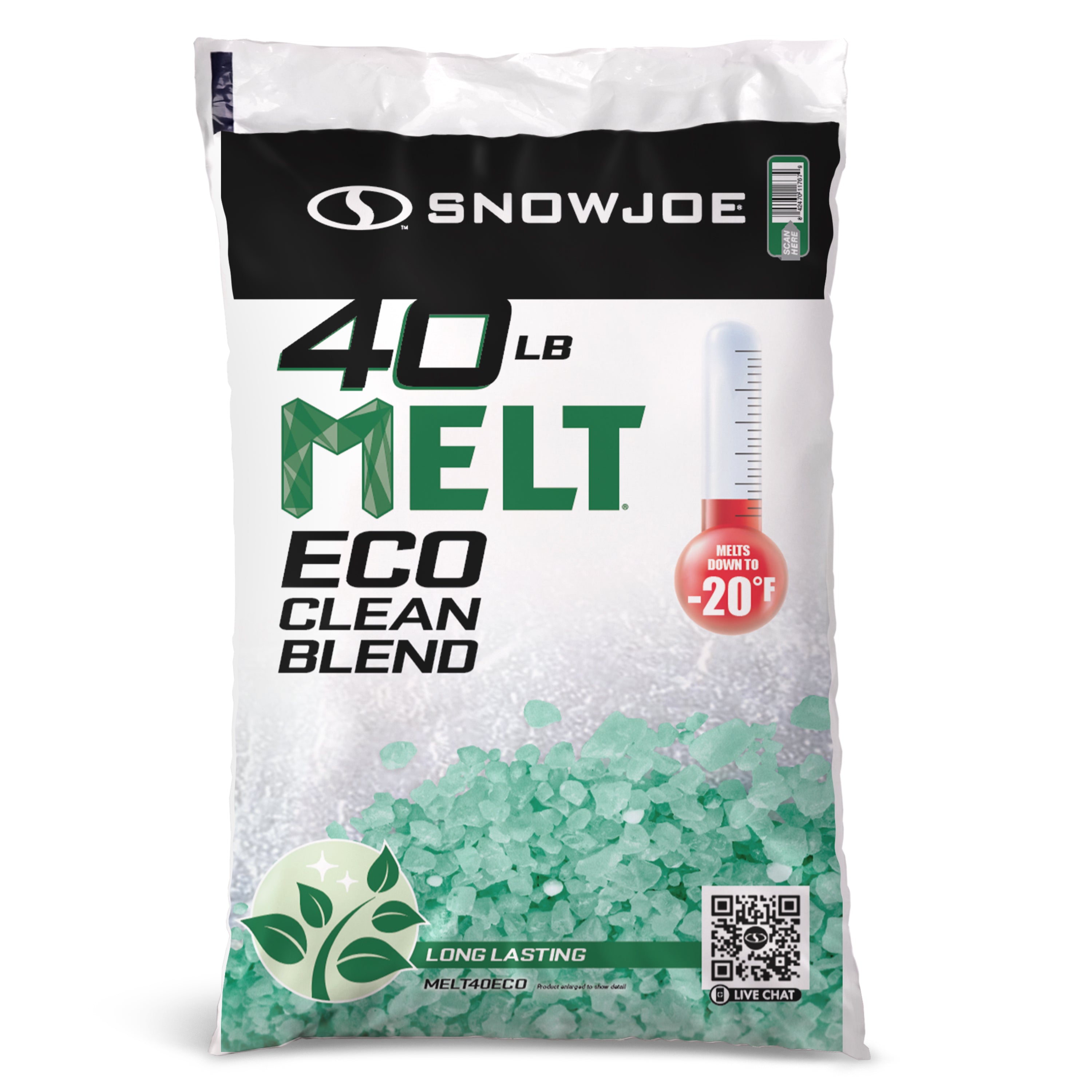 Snow Joe Eco Clean Ice Melt | 40-Lb. Bag | Melts Down To -20°F