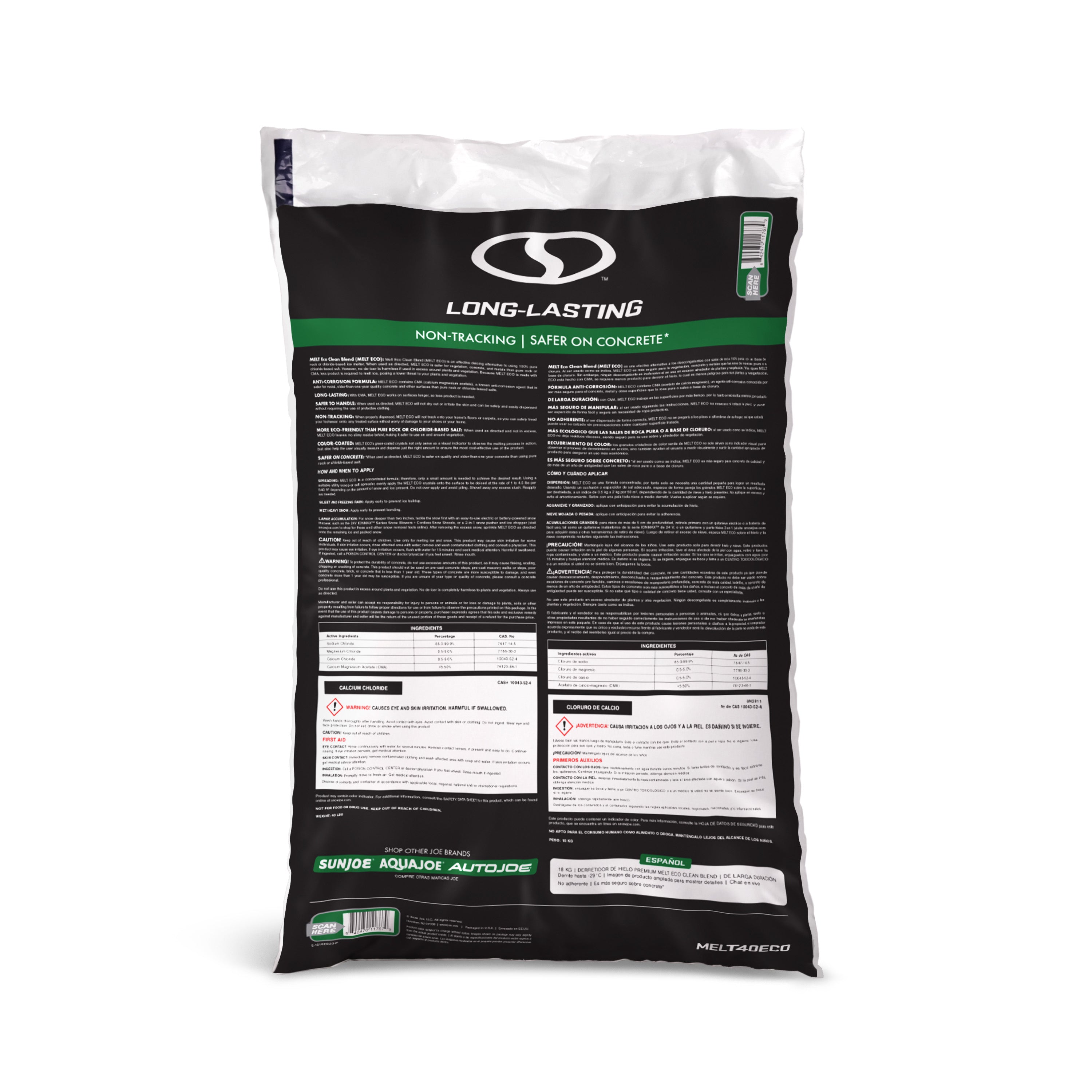 スノーメルト Snow Joe 40lb Calcium Chloride Ice Melt Blend - Walmart.com