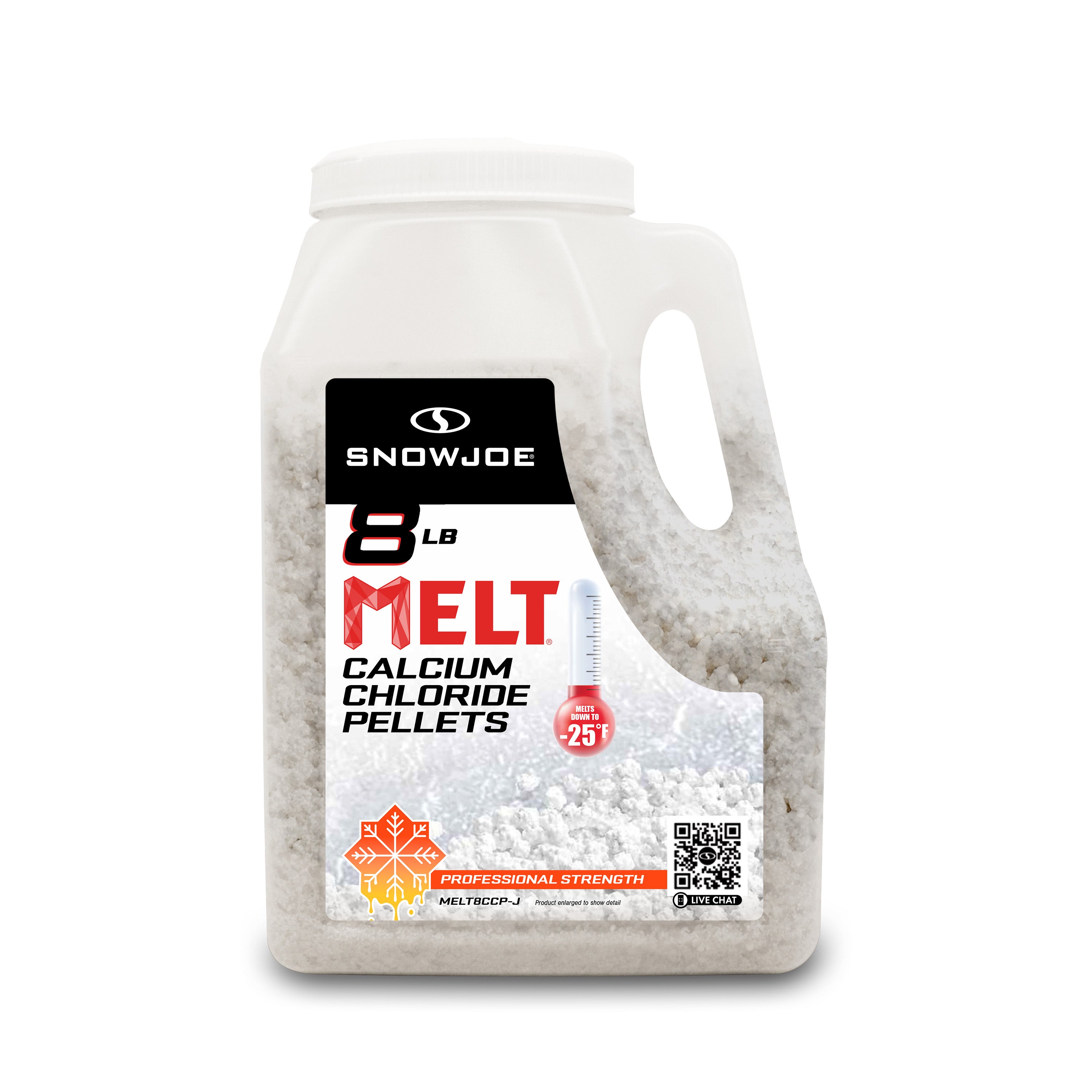 Snow Joe MELT8CCP-J Calcium Chloride Pellets Professional Strength Ice Melter| 8 Lbs.