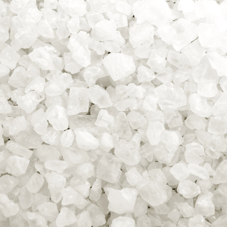 Close-up of the Pure Sodium Rock Salt Ice Melter.