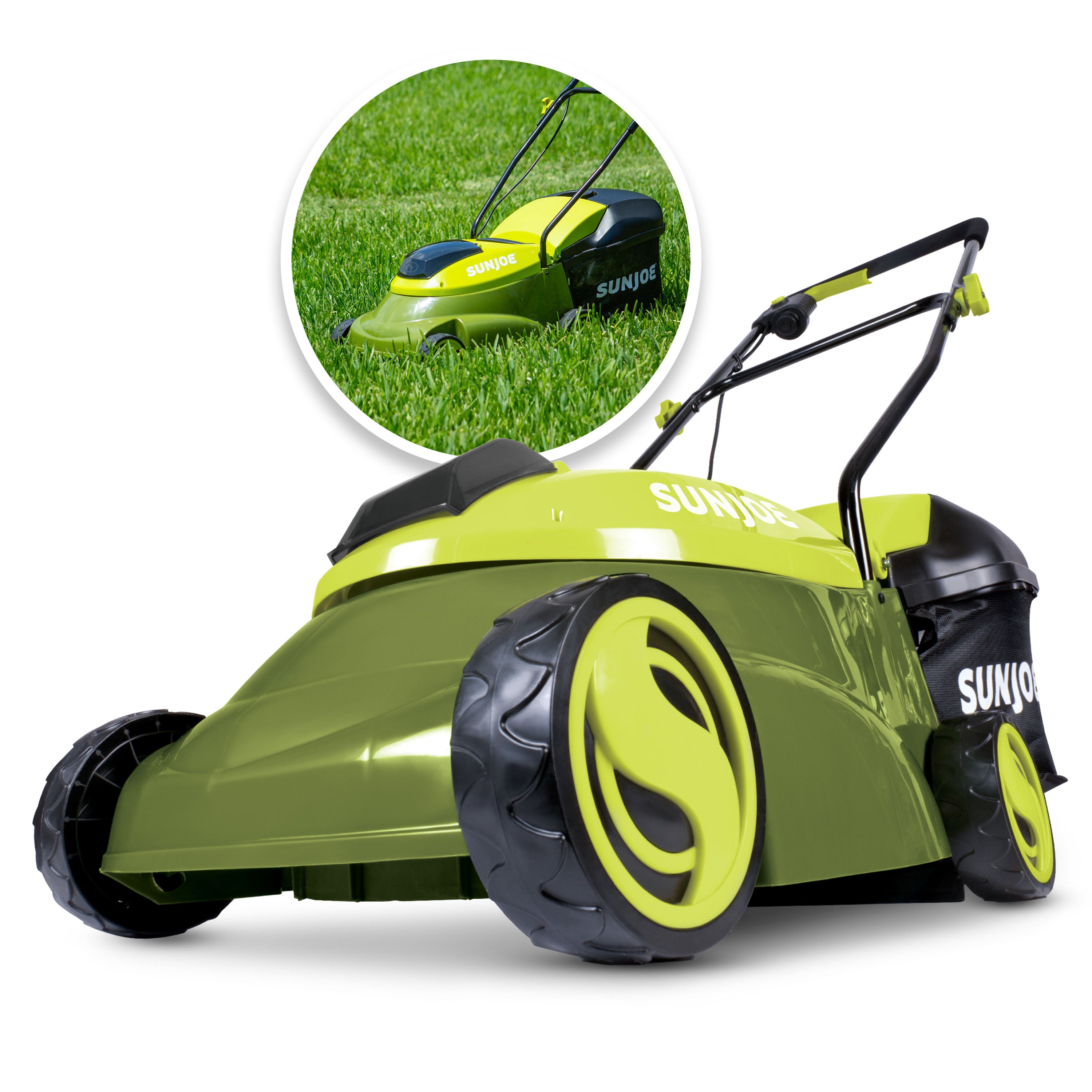 Sun Joe MJ401C-PRO Cordless Push Lawn Mower | 14-in | 28 Volt | Discharge Chute