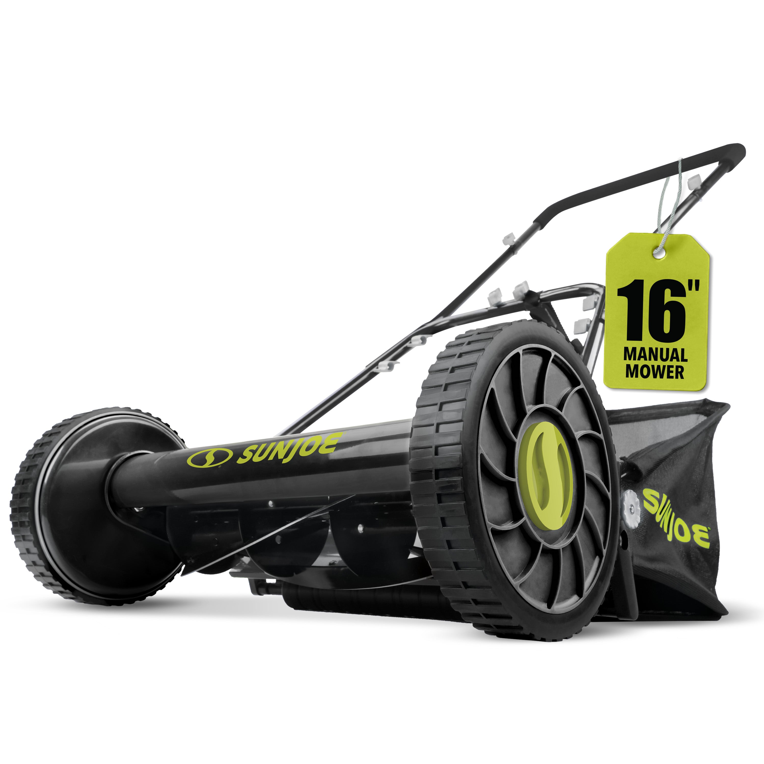 Sun Joe MJ500M Manual Reel Mower W/ Grass Catcher | 16-inch | 4-Position