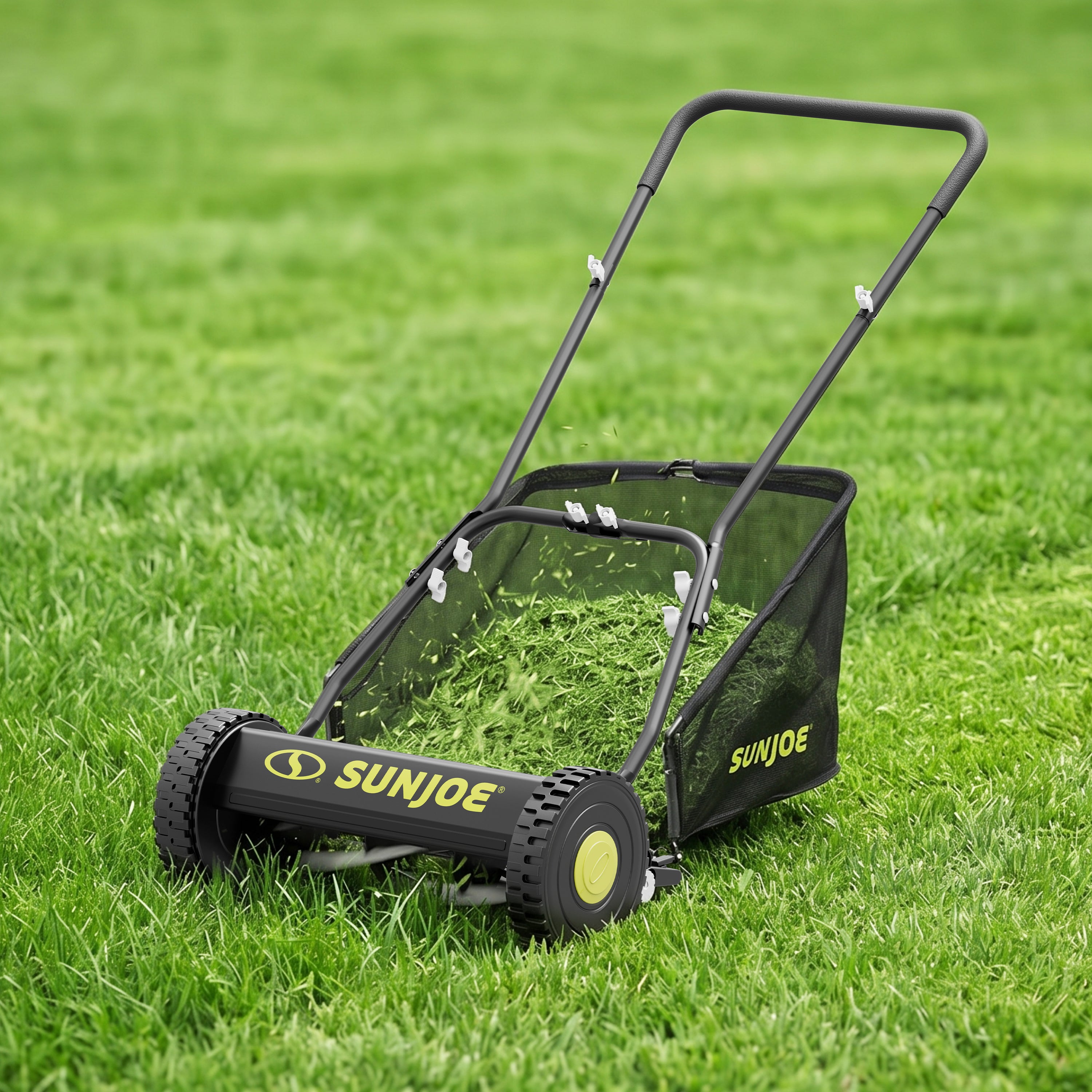 Sun Joe Manual Reel Mower W/ Grass Catcher | 16-inch | 4-Position