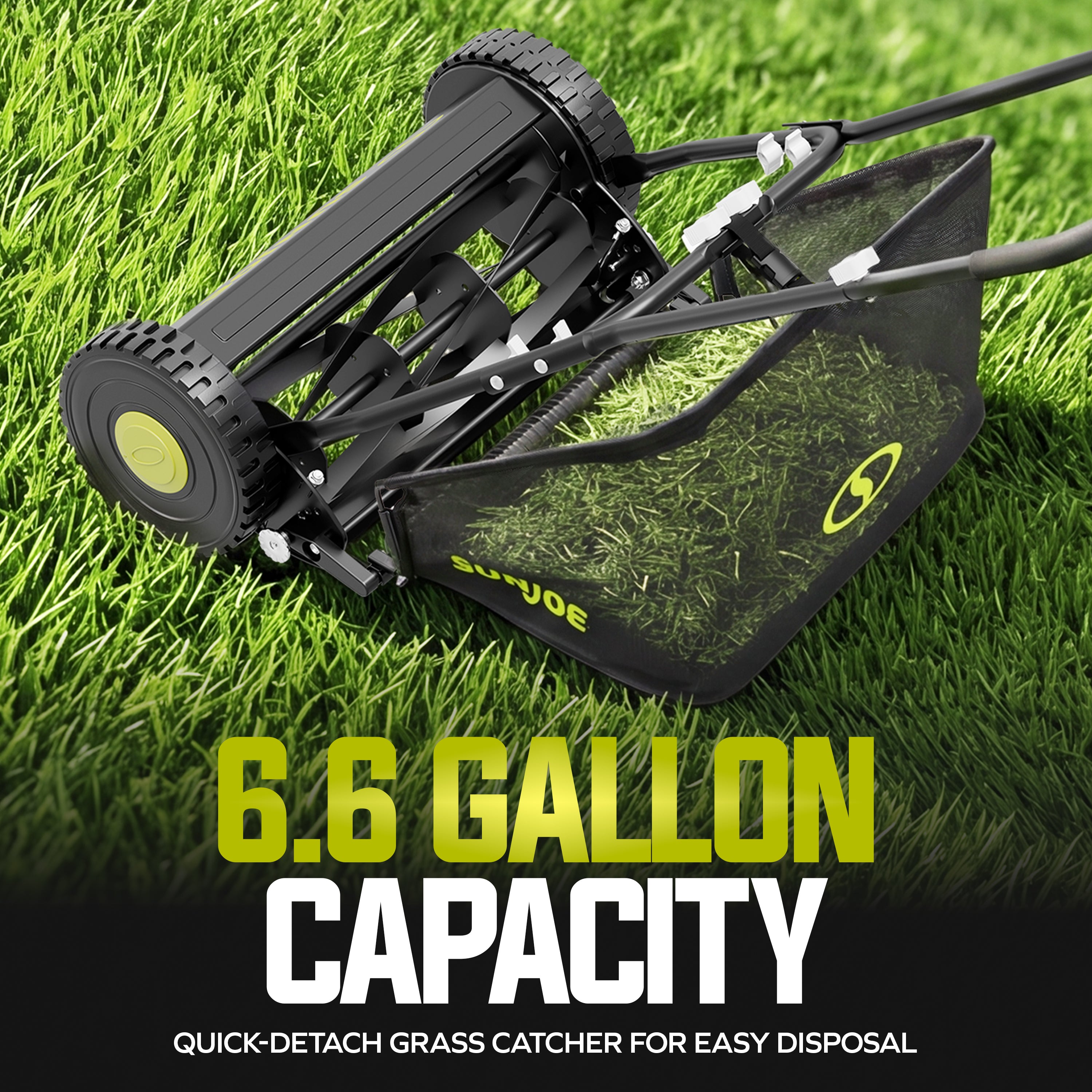 Sun Joe Manual Reel Mower W/ Grass Catcher | 16-inch | 4-Position