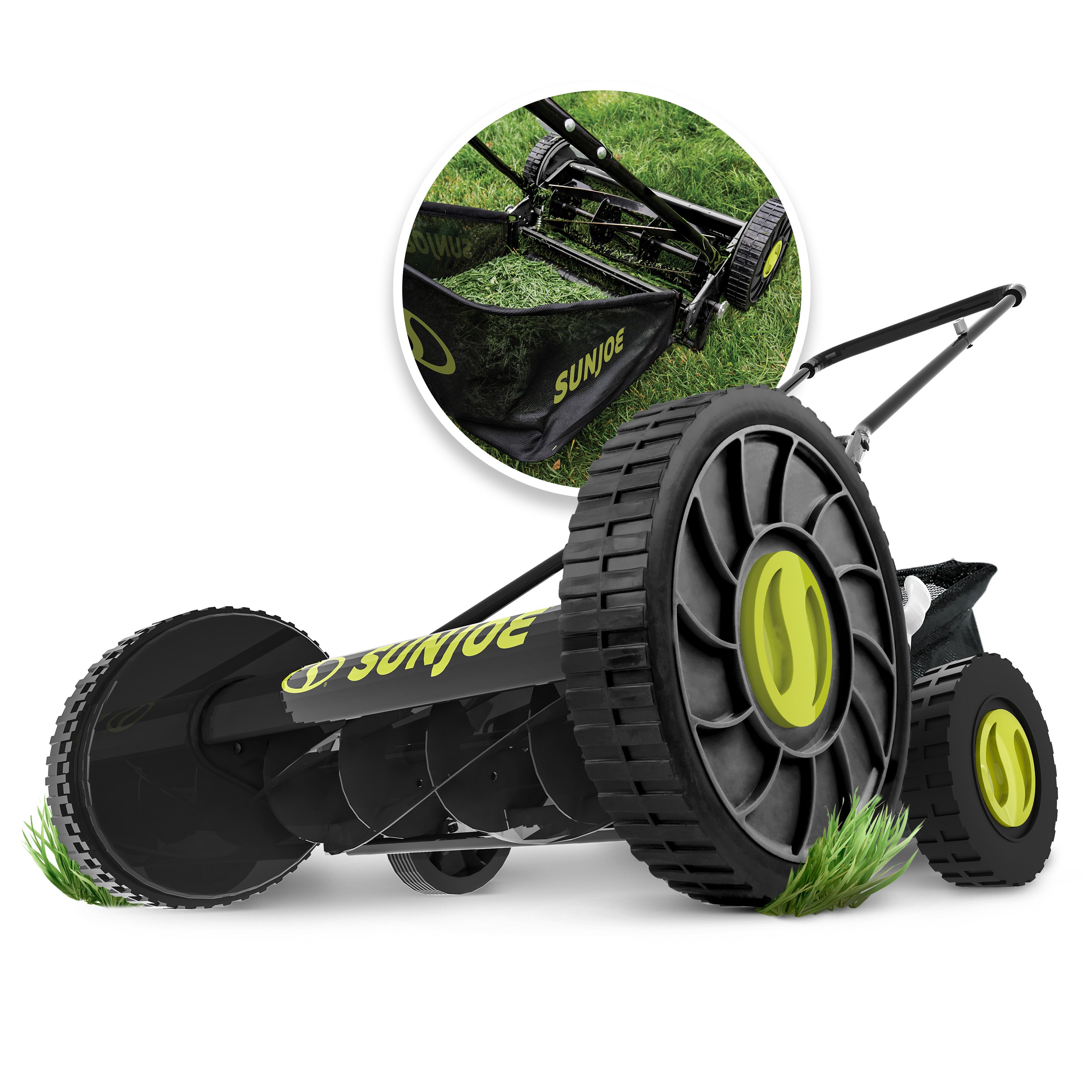 Sun Joe MJ502M Manual Reel Mower W/ Grass Catcher | 20-inch | 9-Position