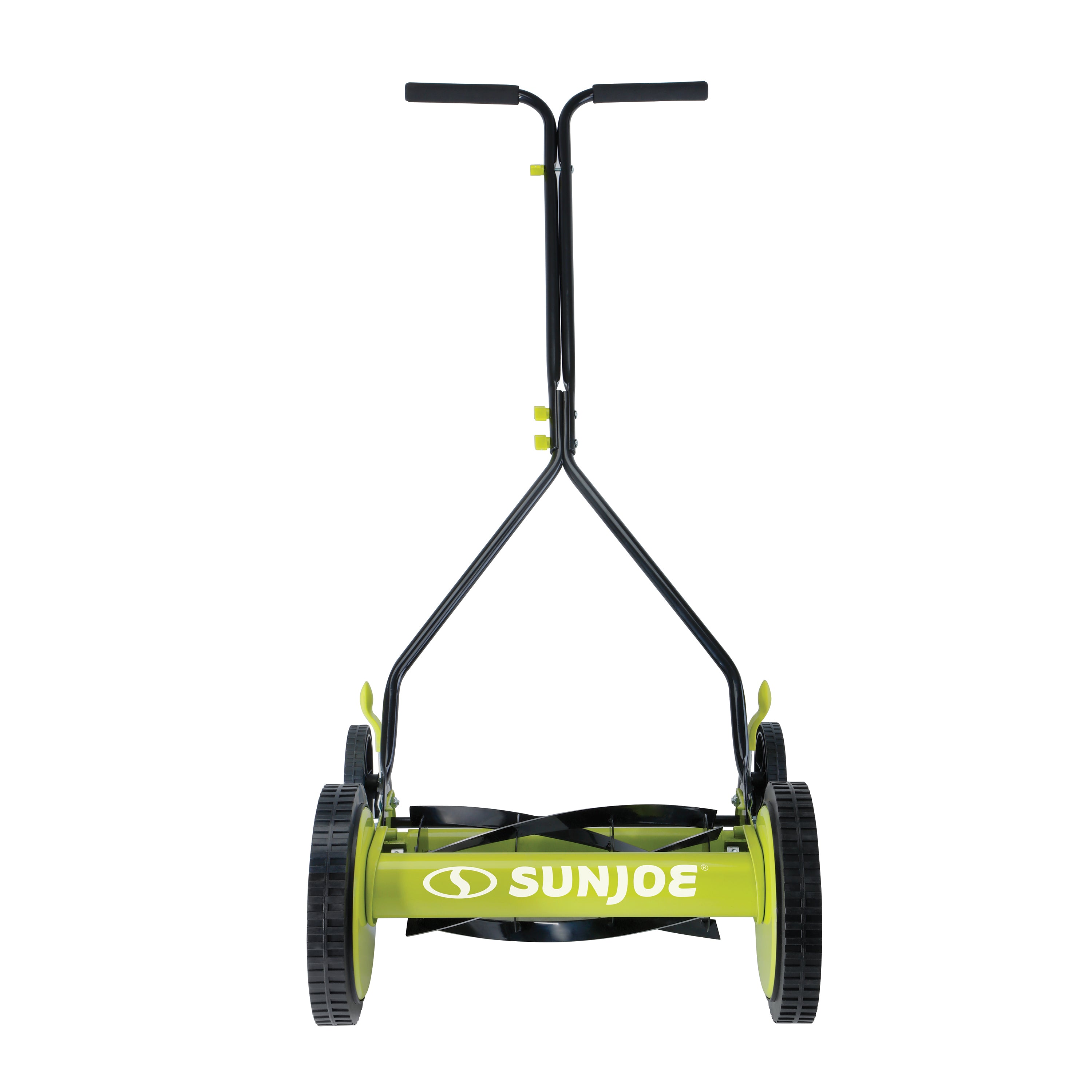 Front view of the Sun Joe 14-inch Manual Reel Lawn Mower.