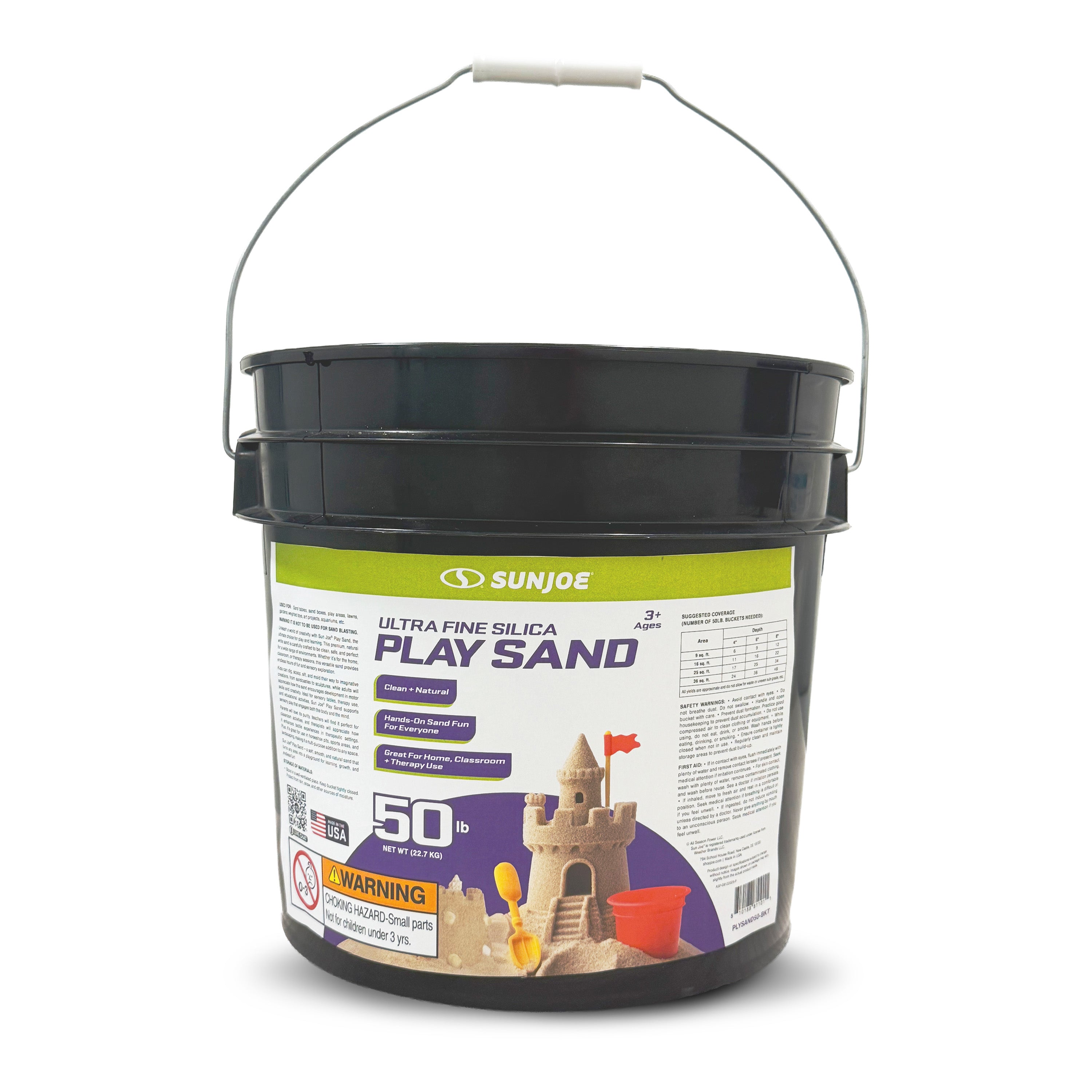 Sun Joe Ultra Fine Silica Play Sand | 50 Lb. Bucket