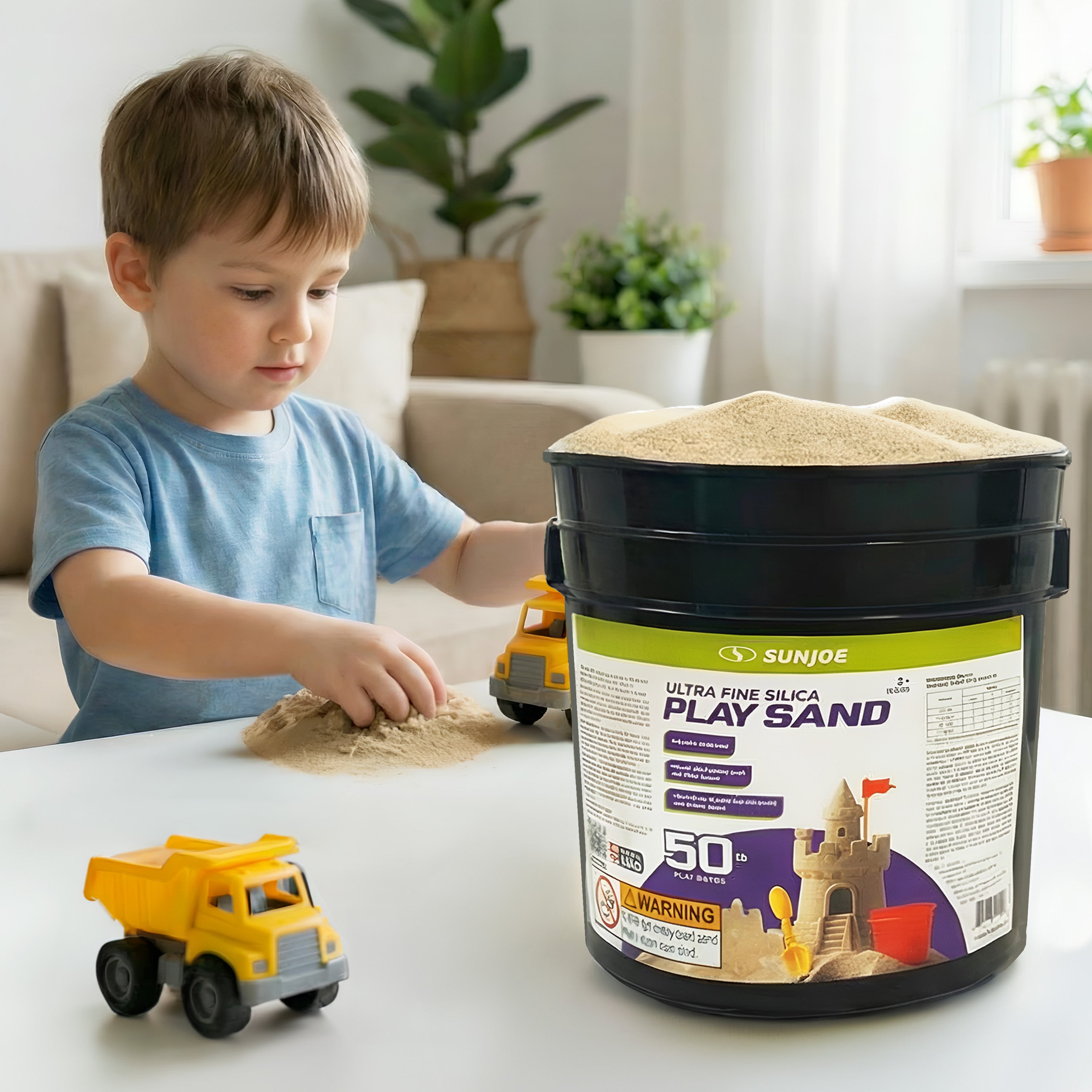 Sun Joe Ultra Fine Silica Play Sand | 50 Lb. Bucket