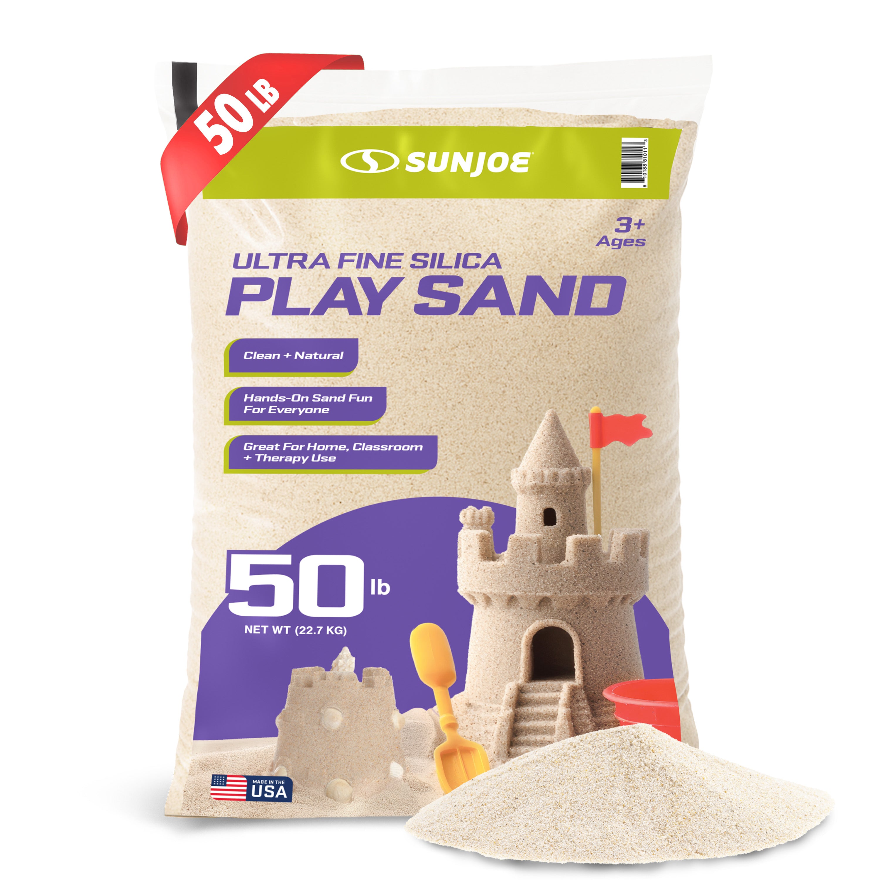 Sun Joe PLYSNAD50 Ultra Fine Silica Play Sand | 50 Lb. Bag