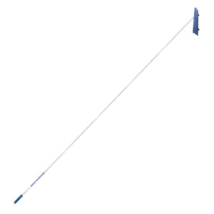 Fully extended Snow Joe 20-Foot Extendable Scratch Free Aluminum Snow Shovel Roof Rake.