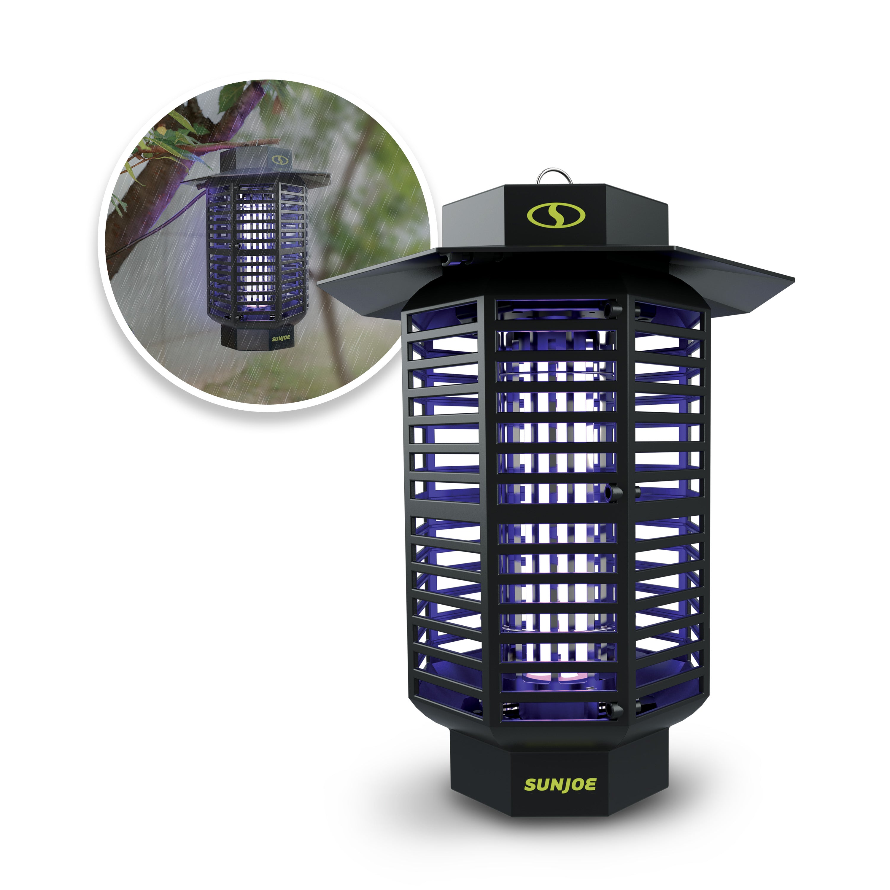 Sun Joe SJ-BZ18W 18-Watt UV Indoor/Outdoor Bug Zapper | 1600 sq ft Coverage | Whisper Quiet Operation | For Mosquitos, Flies, Gnats, Moths, and More