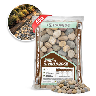 Sun Joe SJ-RK001-40 Decorative River Rocks