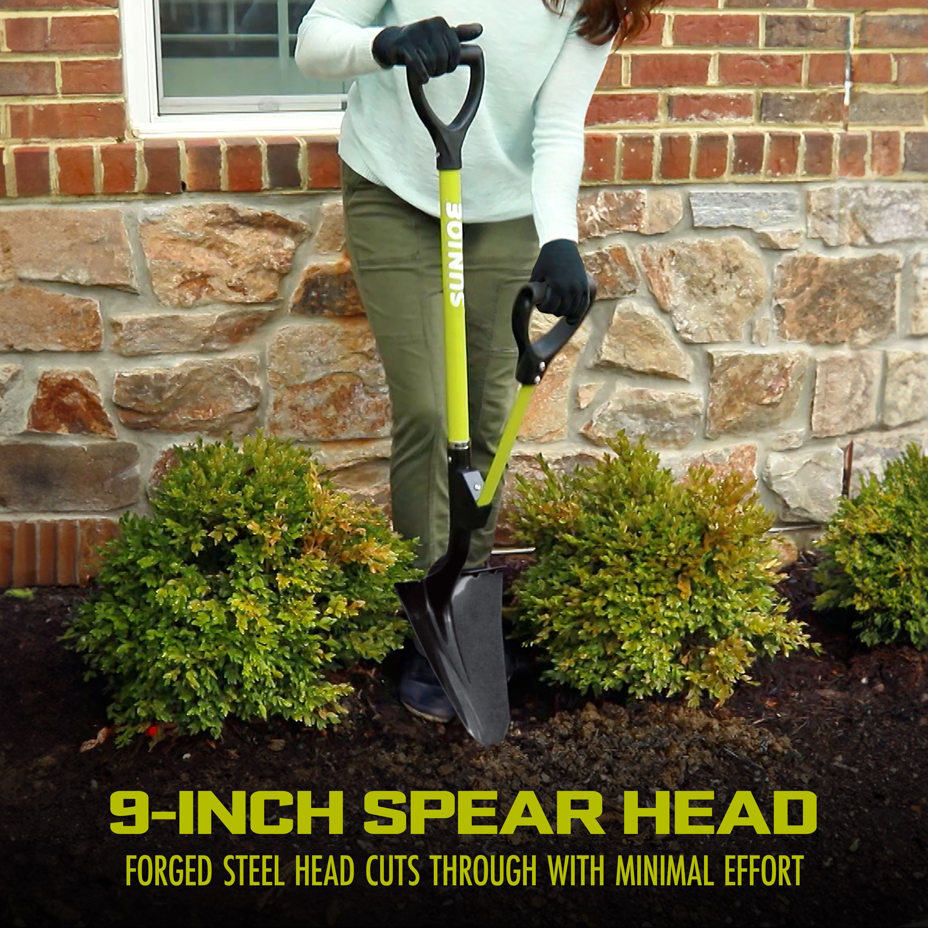 Sun Joe SJ-SHLV07 Strain-Reducing Spear Head Digging Shovel