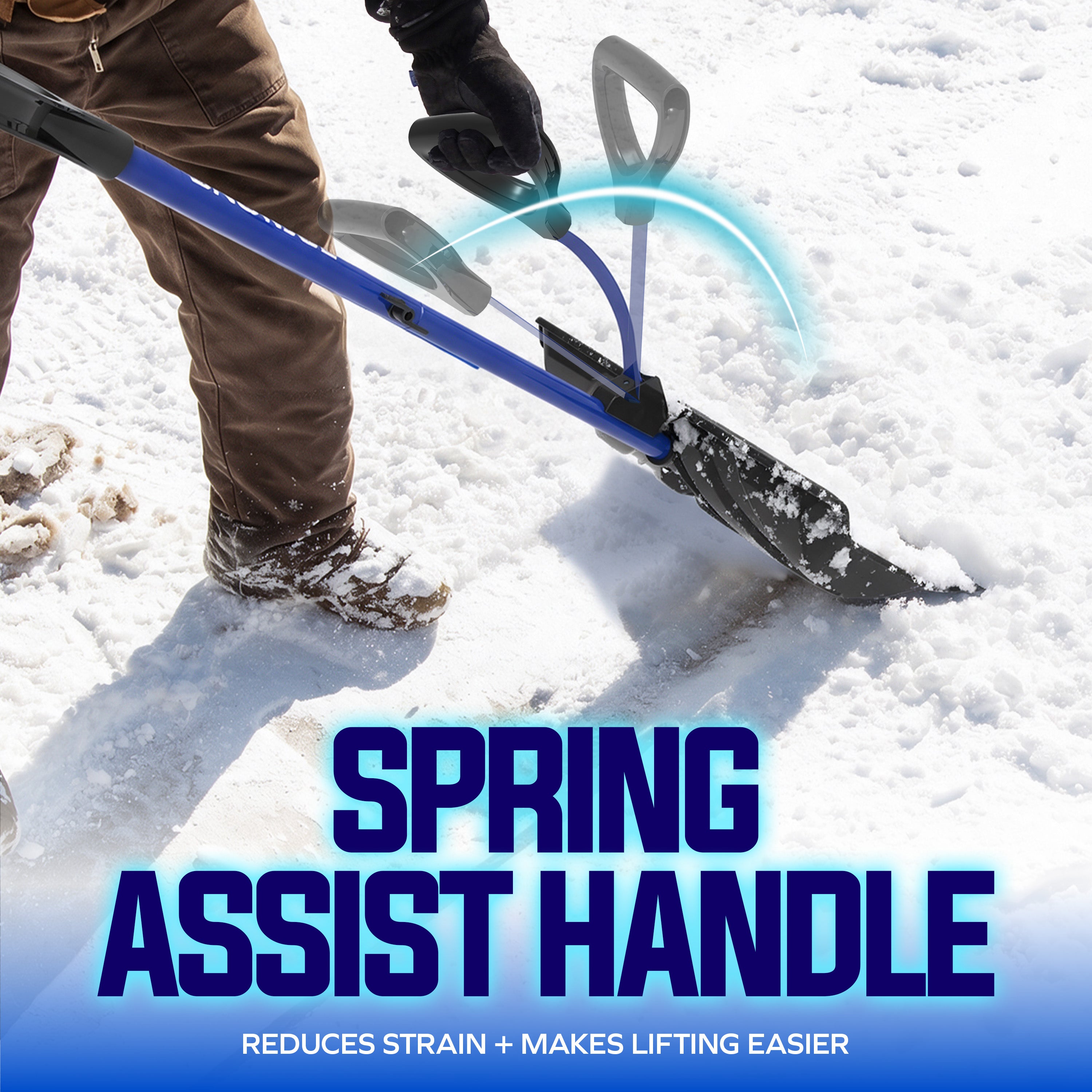 Snow Joe Shovelution Strain-Reducing Snow Shovel | 20-Inch | Spring As