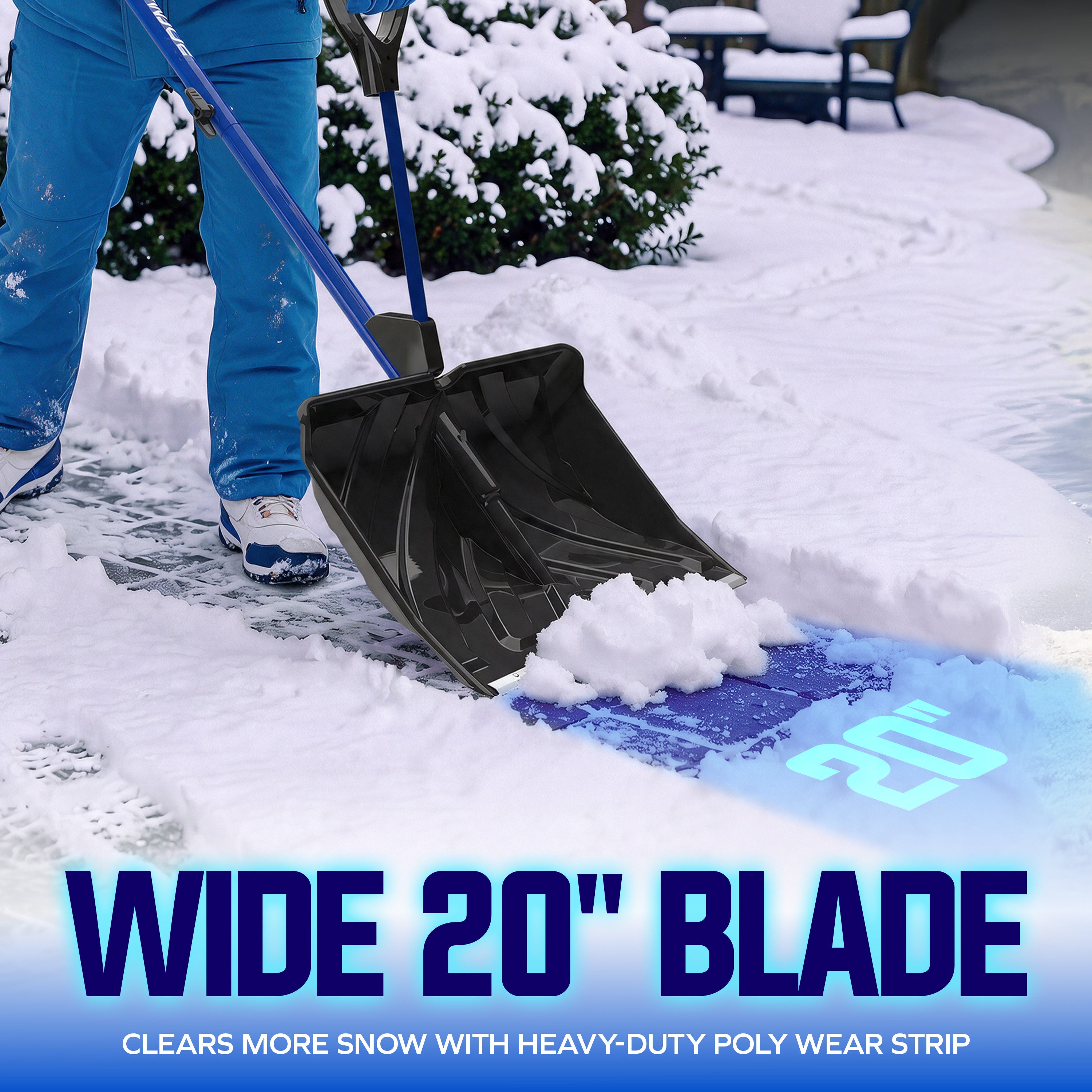 Snow Joe Shovelution Strain-Reducing Snow Shovel | 20-Inch | Spring As