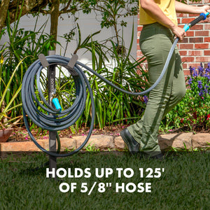 aqua joe garden hose stand holds up to 125' of 5/8" hose