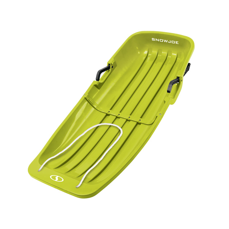 Snow Joe 48-inch green-colored kids snow sled.