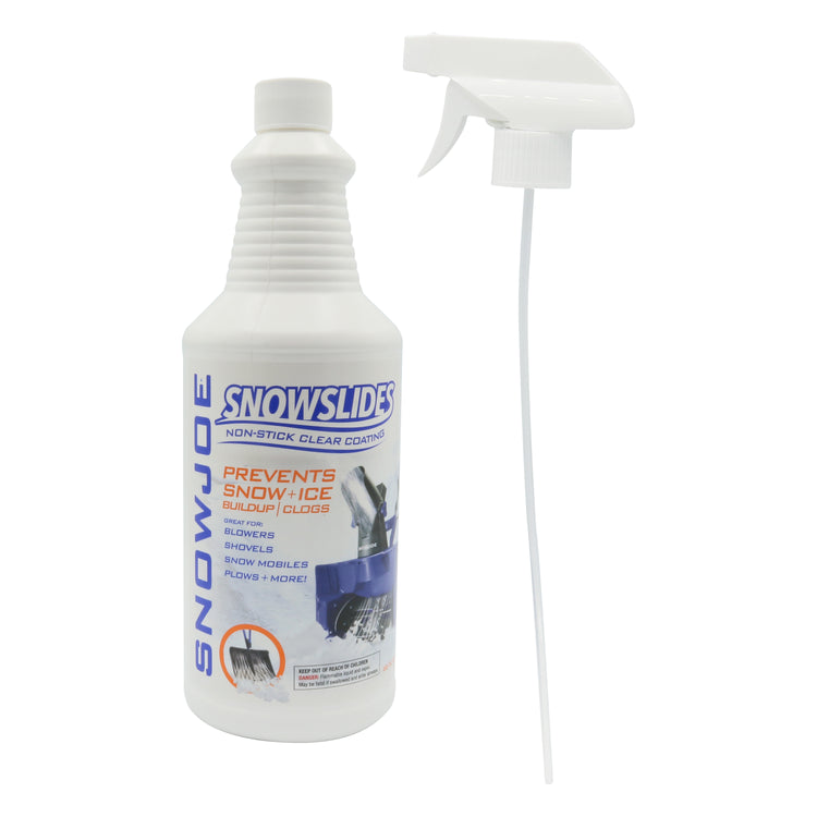 Snow Joe 32-ounce non-stick clear coating SnowSlides spray with nozzle.