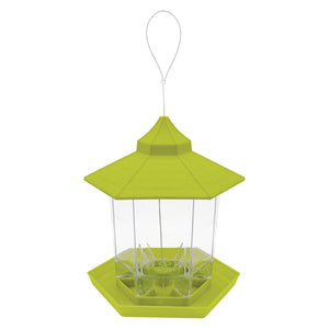 Sun Joe green hexagonal Wild Bird Hanging Feeder.