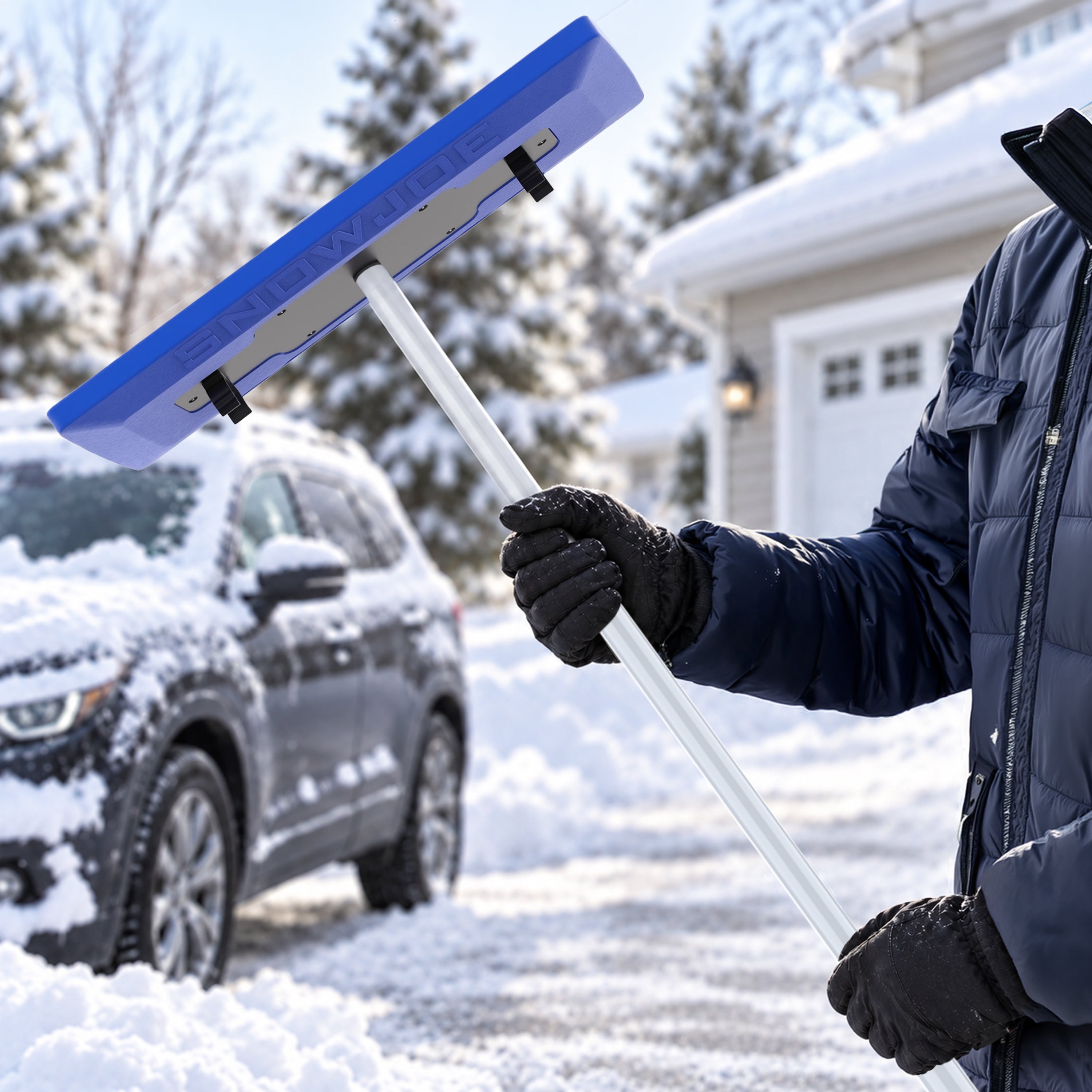 Snow Joe The Original 2-In-1 Telescoping Snow Broom + Ice Scraper | 18