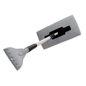 Snow Joe 19-inch 2-In-1 Telescoping gray Snow Broom and Ice Scraper.