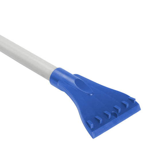 Close-up of the ice scraper on the Snow Joe 18-inch 2-in-1 foam snow broom.