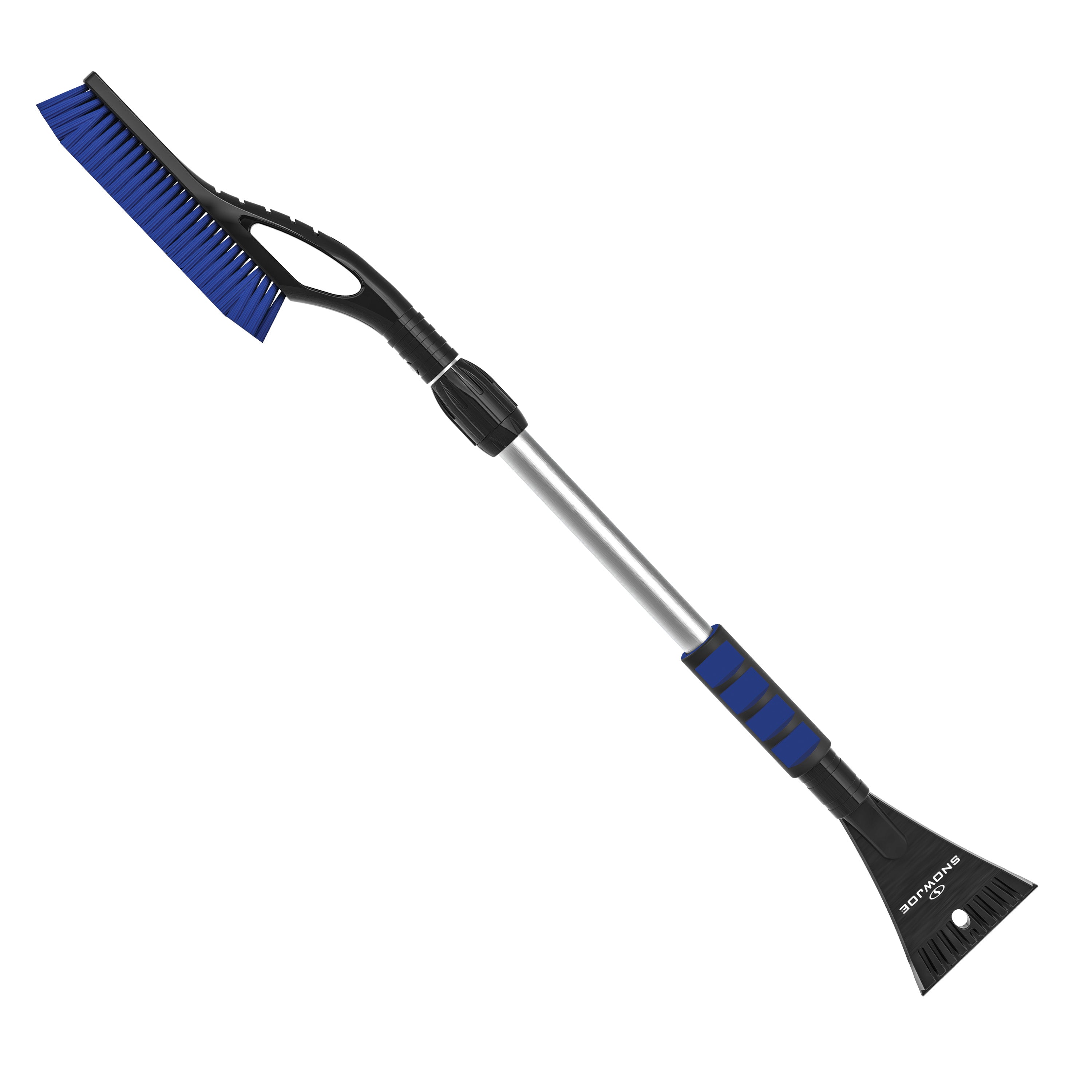 Snow Joe SJEG-SB45 Winter Telescopic Snow Removal Brush + De-icing Shovel | Ergonomic Brush Head Design | 45-Inch Telescopic