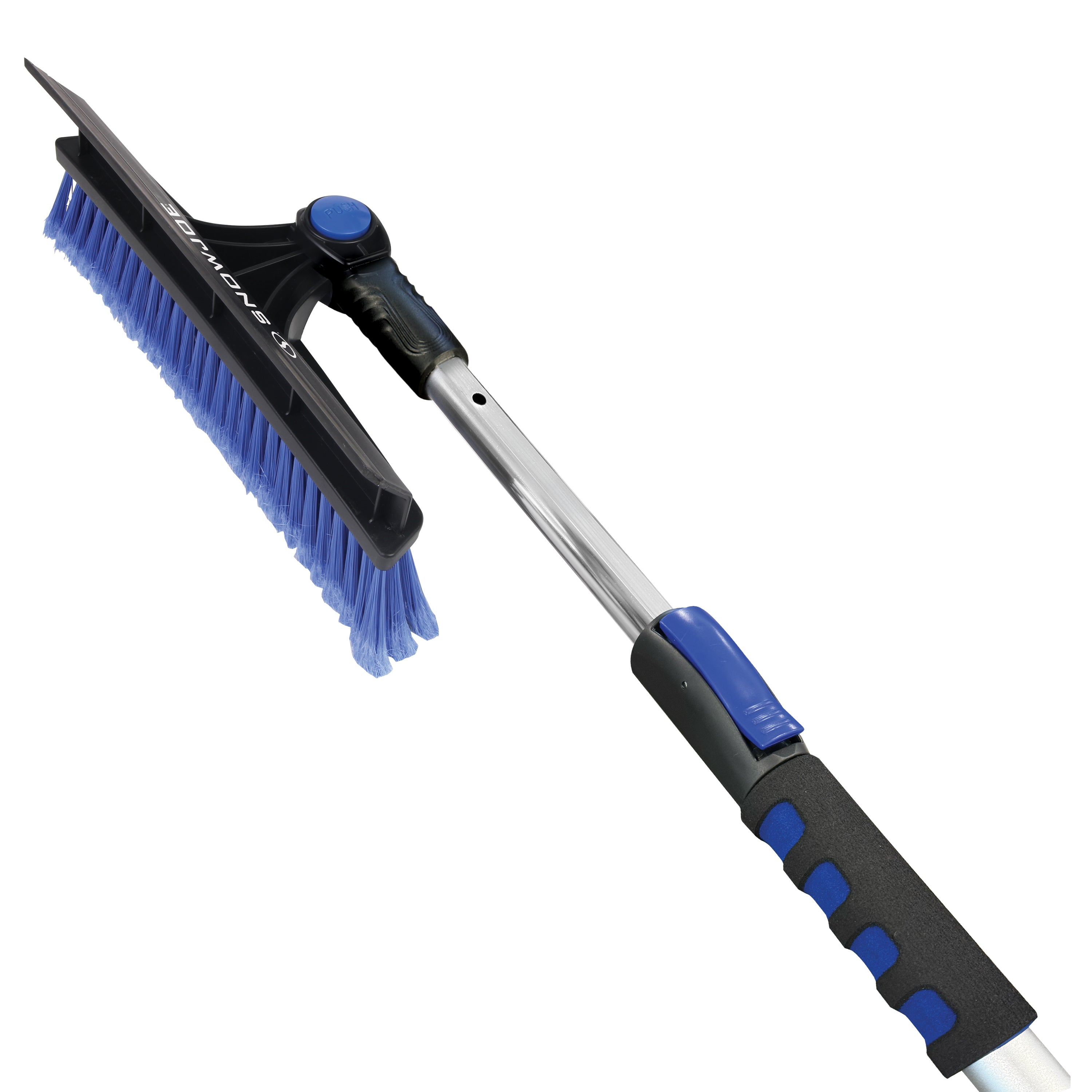 Snow Joe SJEG-SB60 Winter Telescopic Snow Removal Brush + De-icing Shovel | 180° Swivel Adjustment | 60-Inch Telescopic