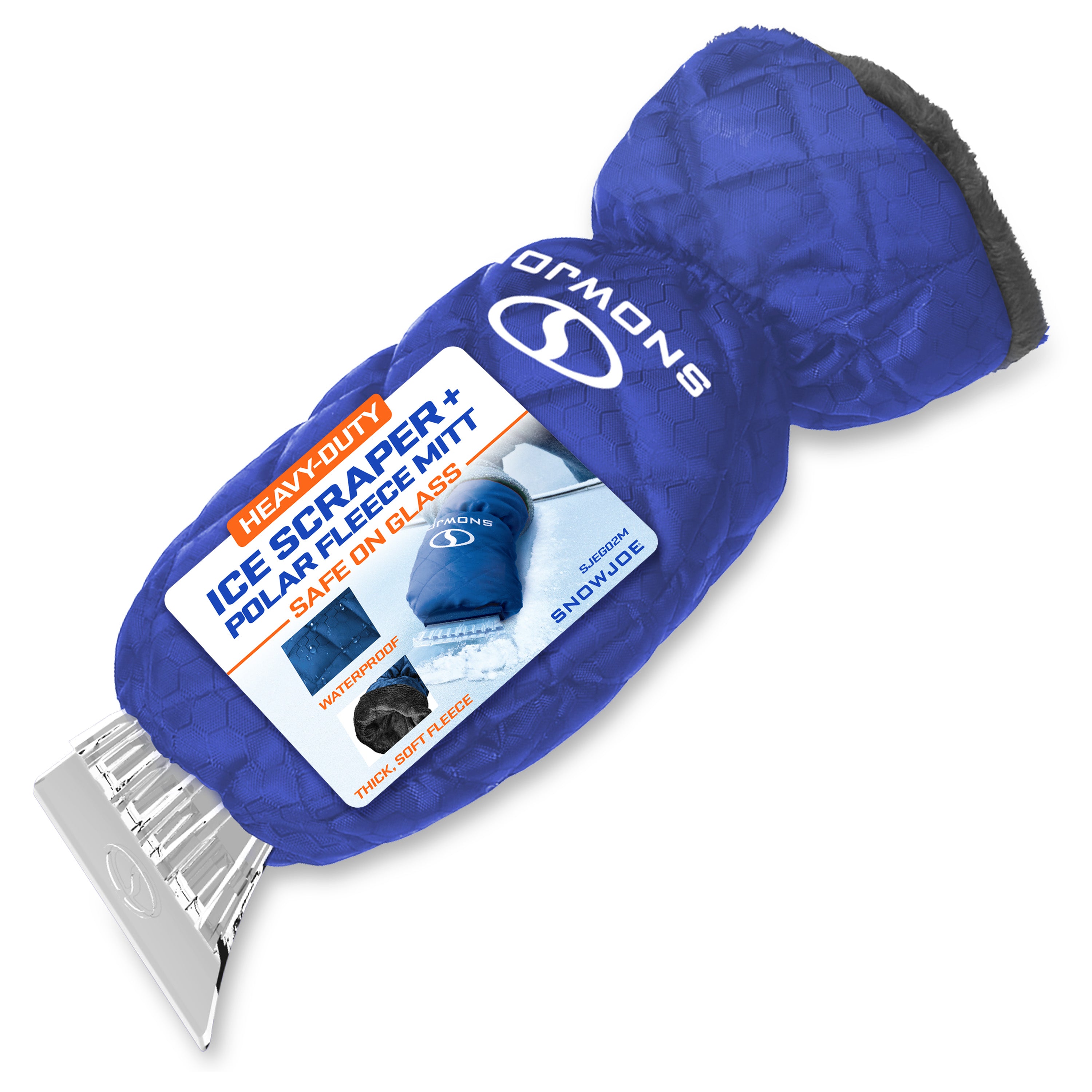 Snow Joe Polar Fleece Lined Mitt W/ Built-In Heavy-Duty Ice Scraper | Waterproof