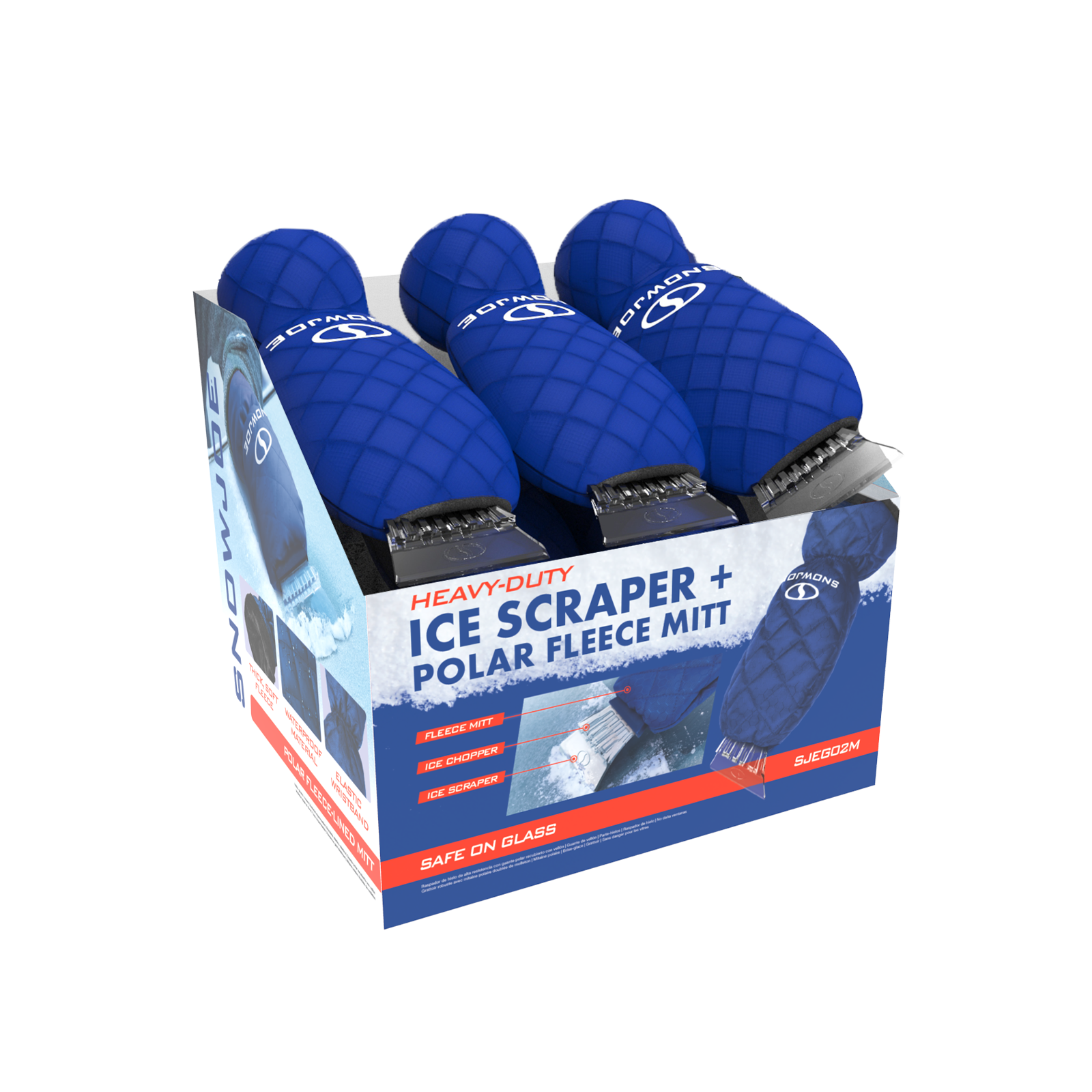 boxed image of SJGEG02 snow joe ice scraper with glove