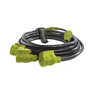 Snow Joe and Sun Joe 25-foot 3-outlet power cord for generators.