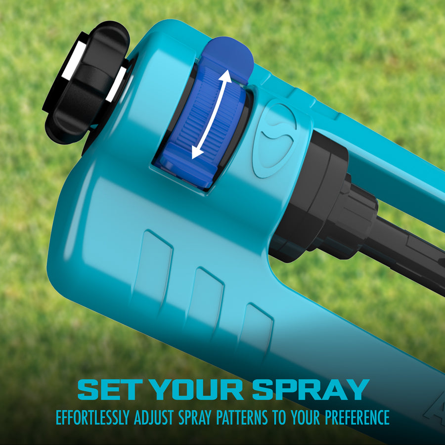 Aqua Joe SJI-OMS16 sprinkler coverage image