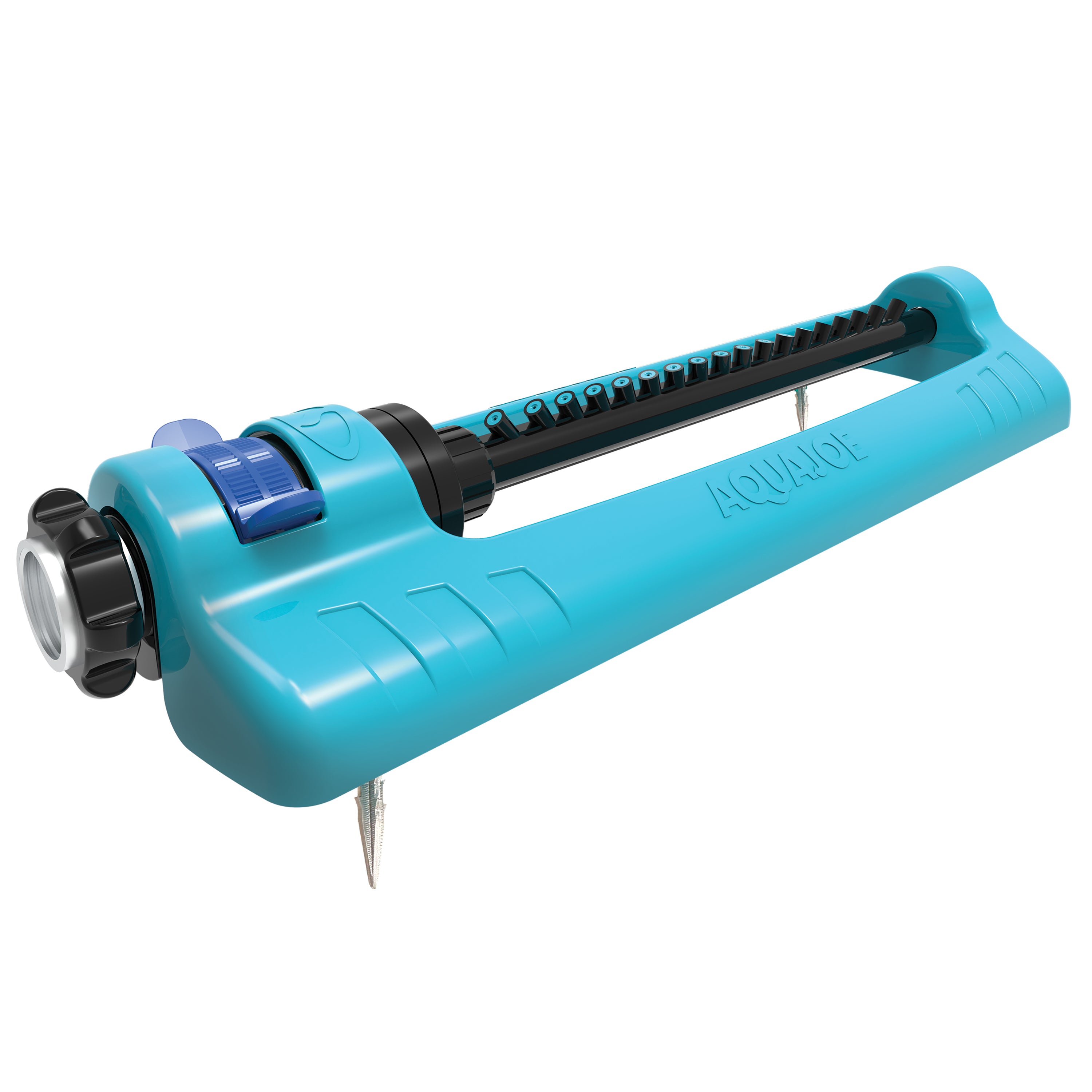 Aqua Joe Oscillating Sprinkler With Metal Ground Spike | Adjustable Spray Position | 3,700 Sq. Ft. Max Coverage