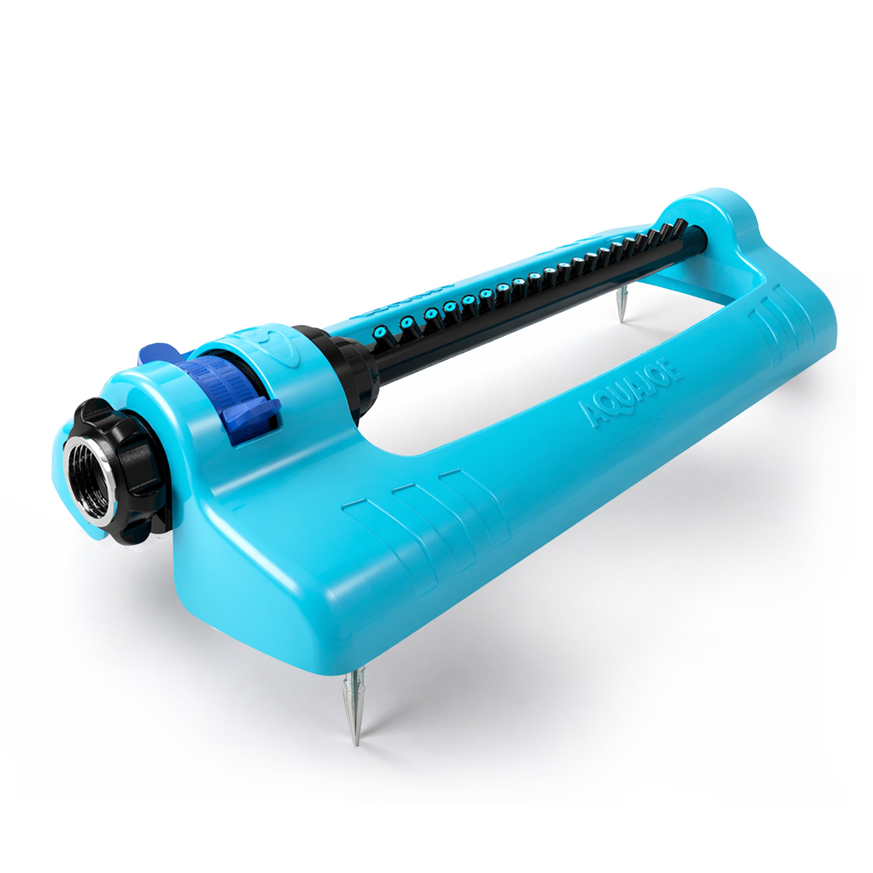 Aqua Joe Oscillating Sprinkler With Metal Ground Spike | Adjustable Spray Position | 4,000 Sq. Ft. Max Coverage